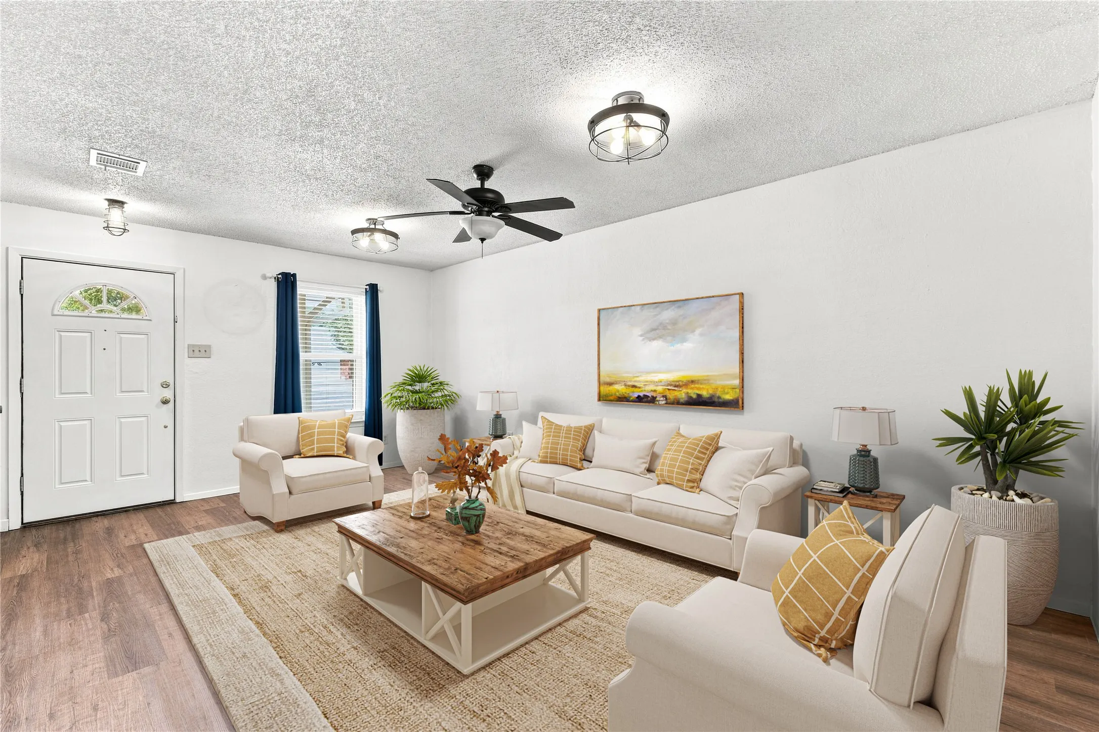 virtually staged den in home