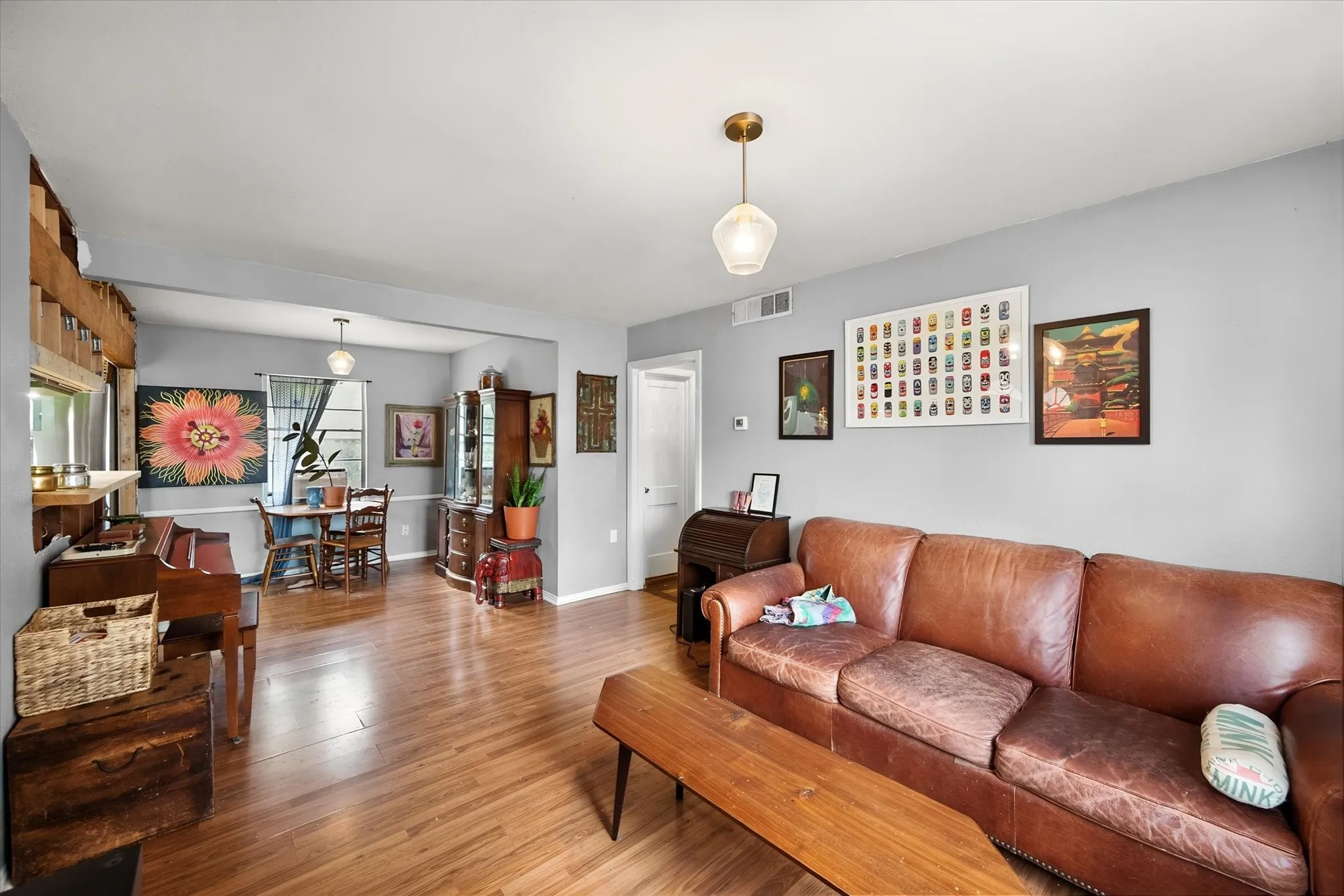 Hardwood flooring extends throughout