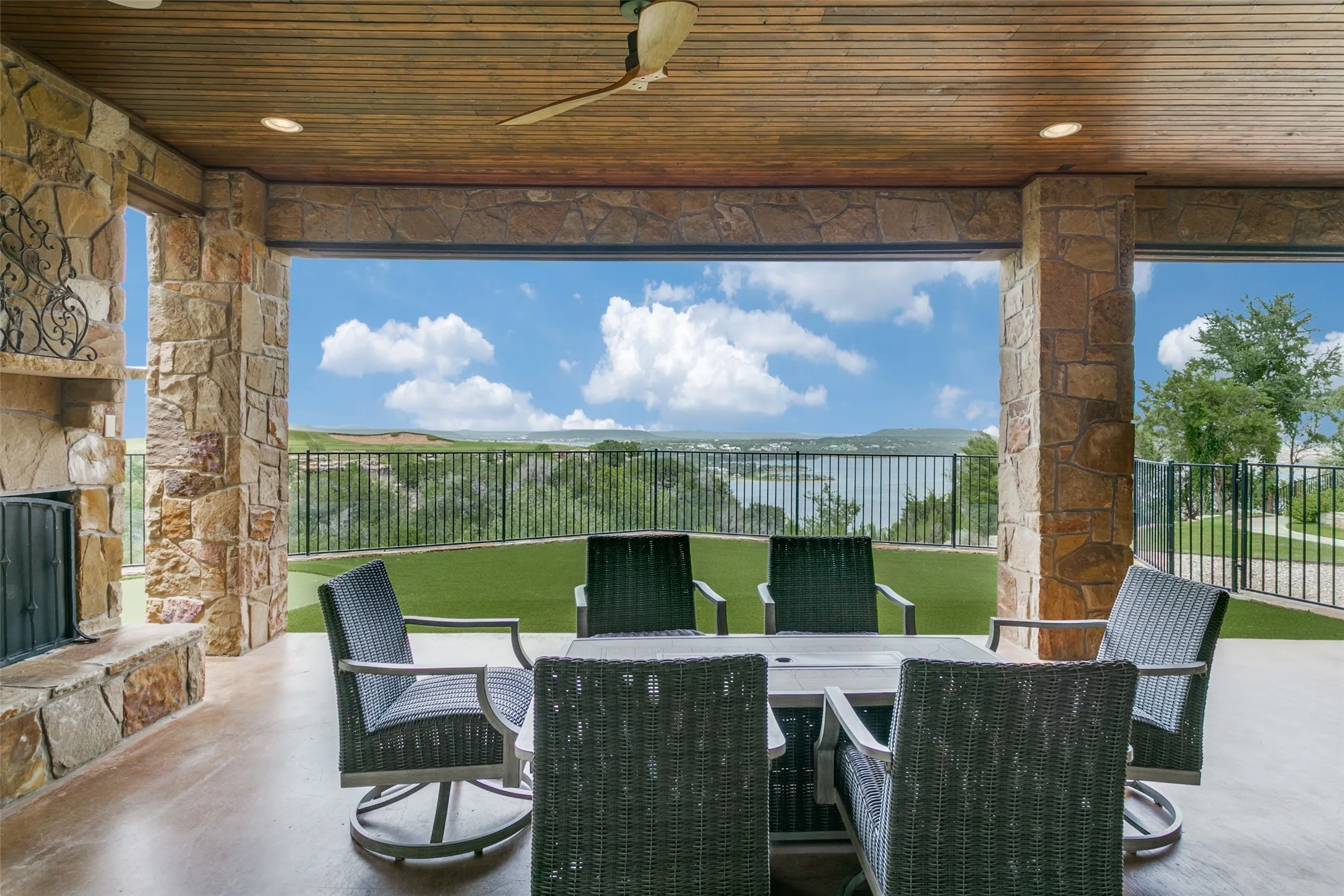 Spacious patio on ground floor . . .
