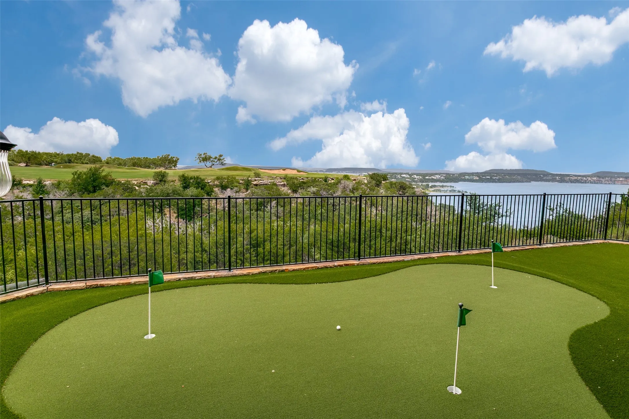 Fun putting green right off the patio