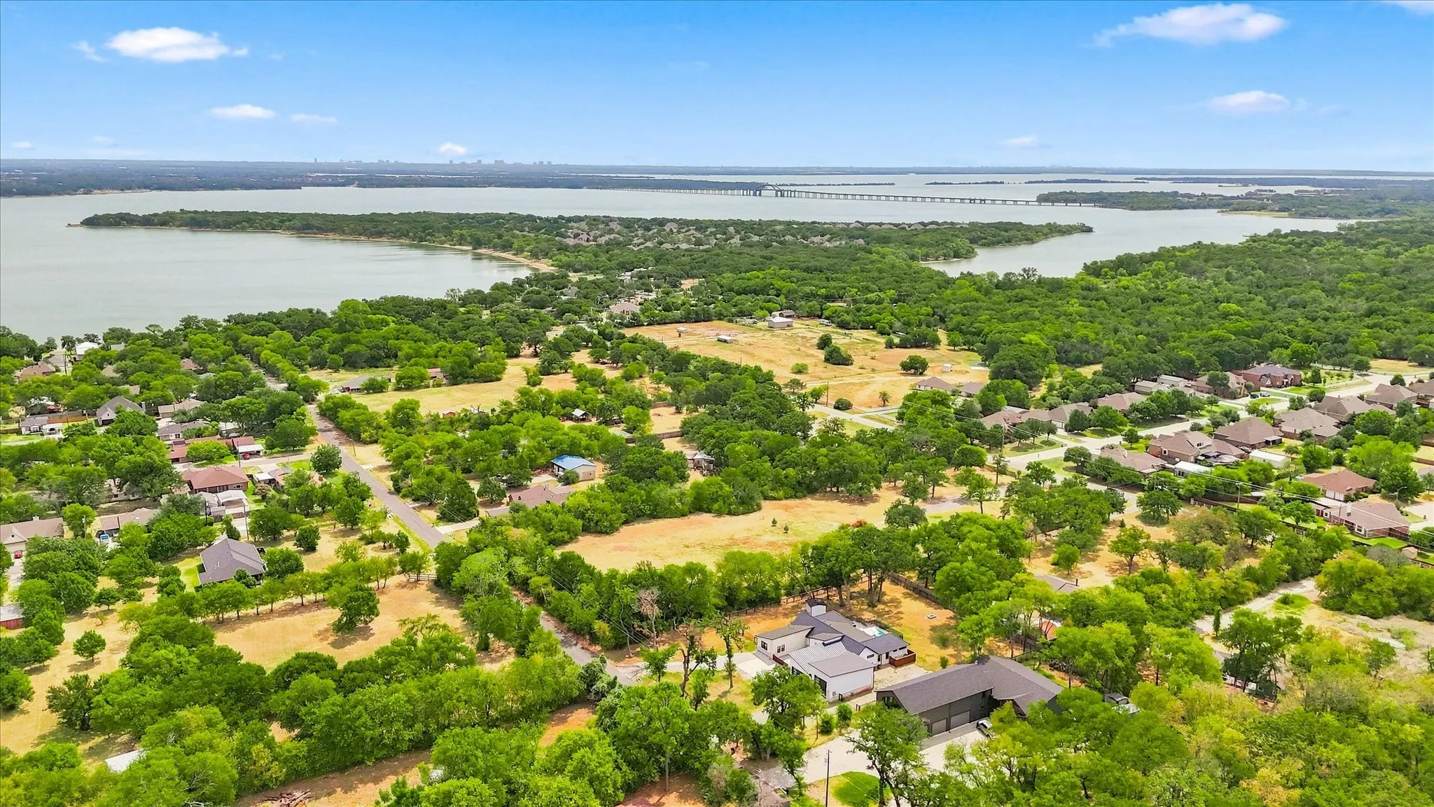 Lake Lewisville just down the street