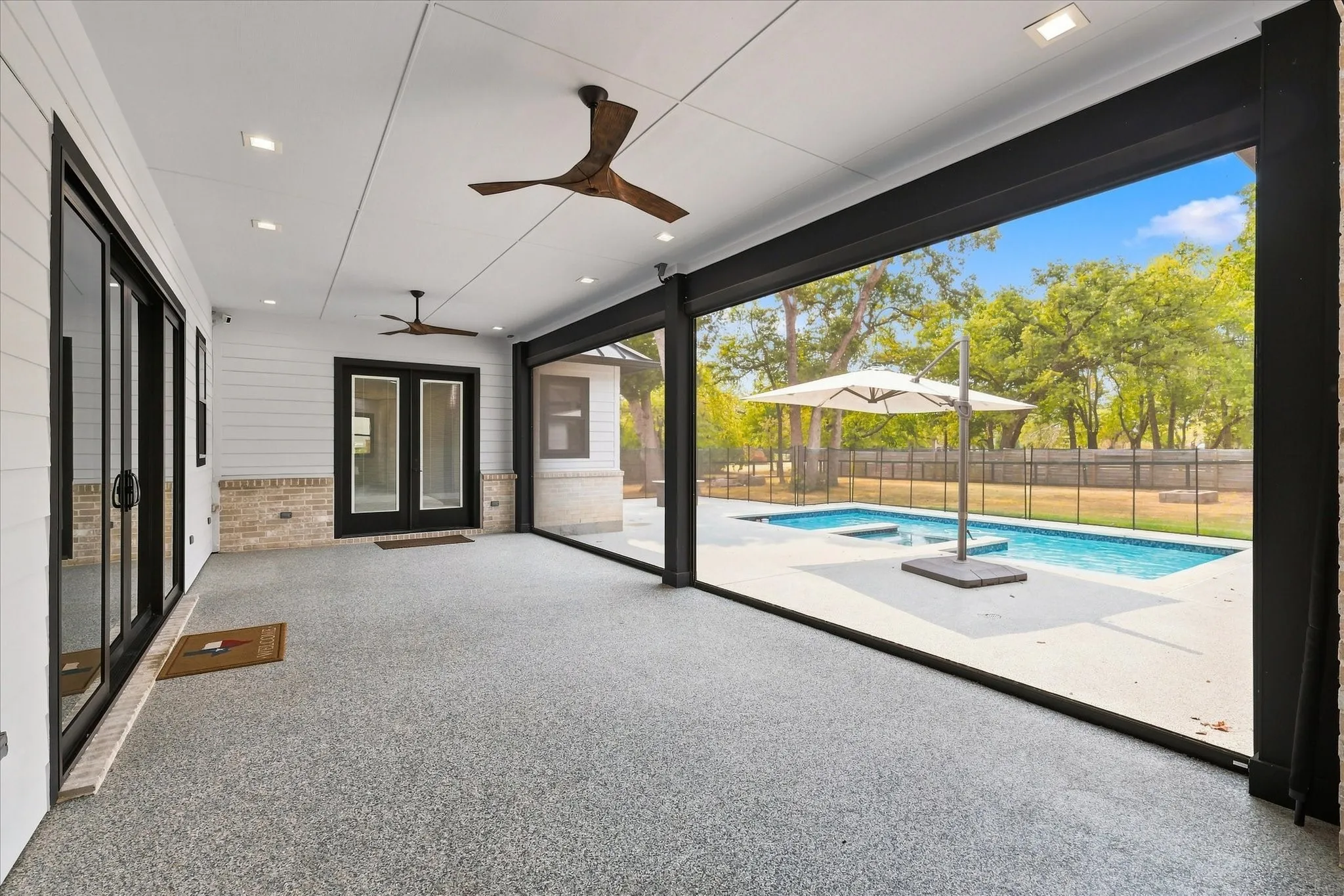 Patio with screens down
