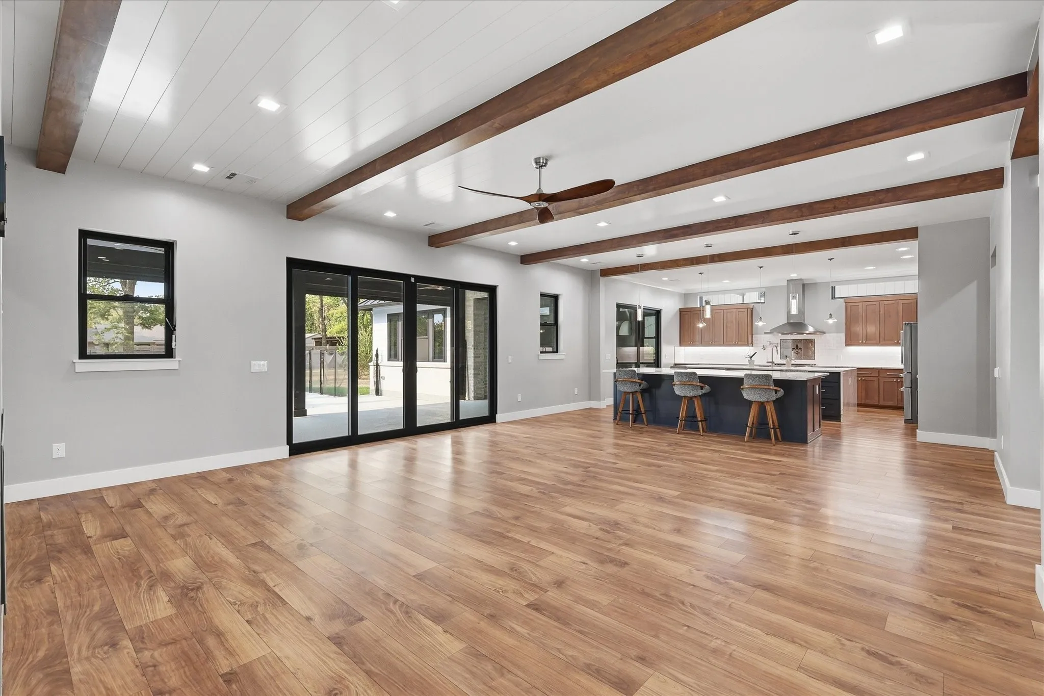 Open concept living, dining, kitchen