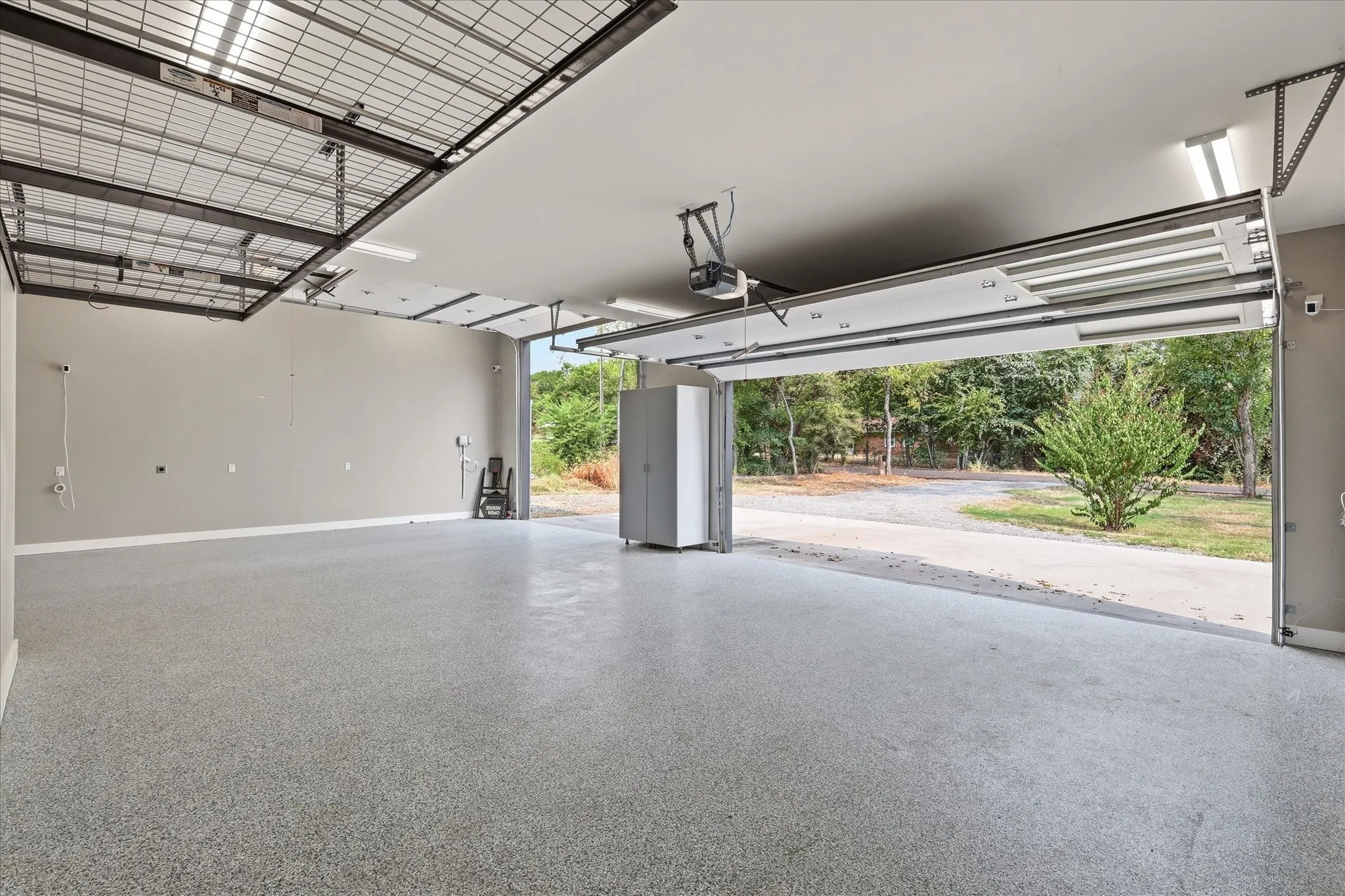 Front garage doors open