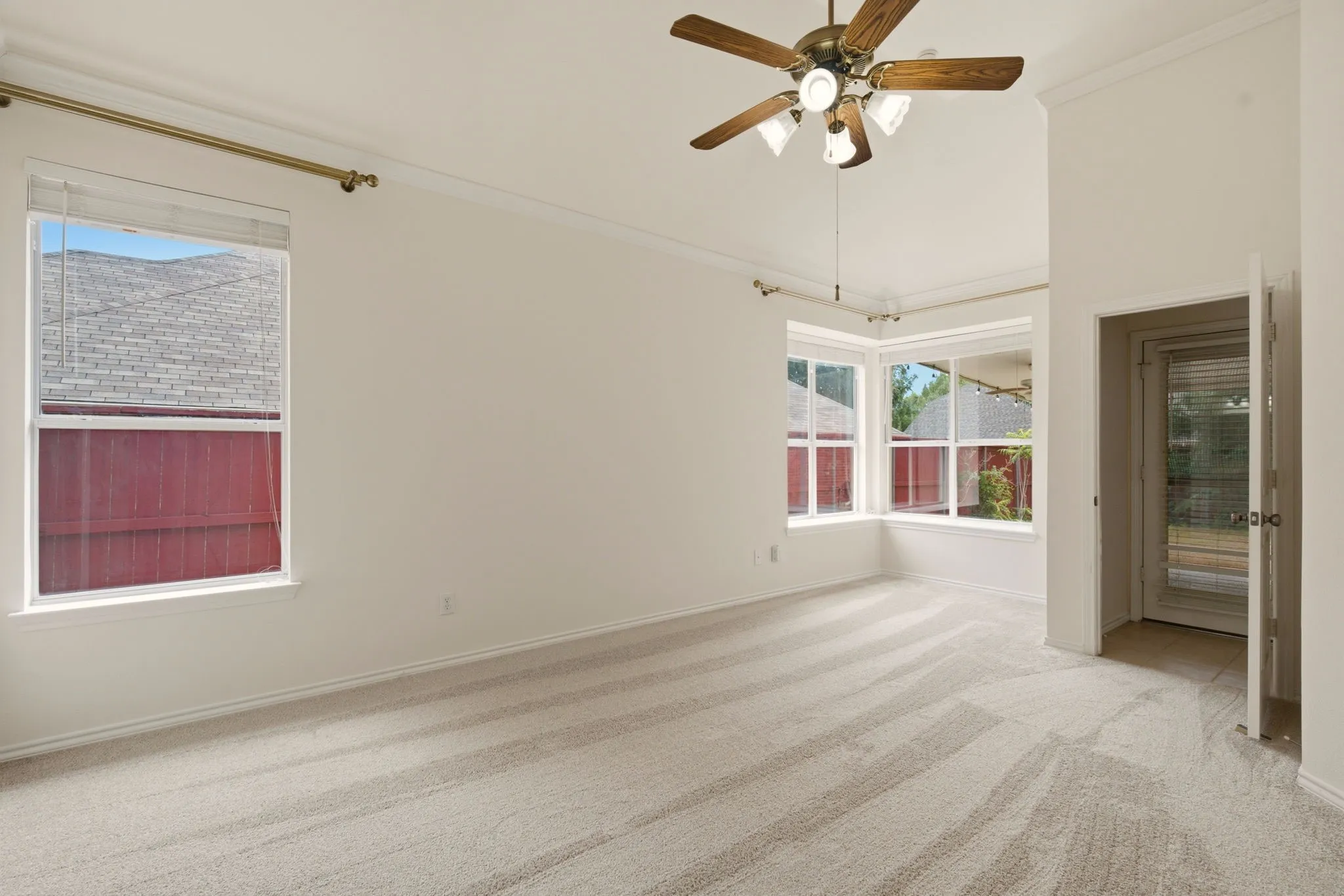 This shot shows the sitting are & views toward the backyard.
