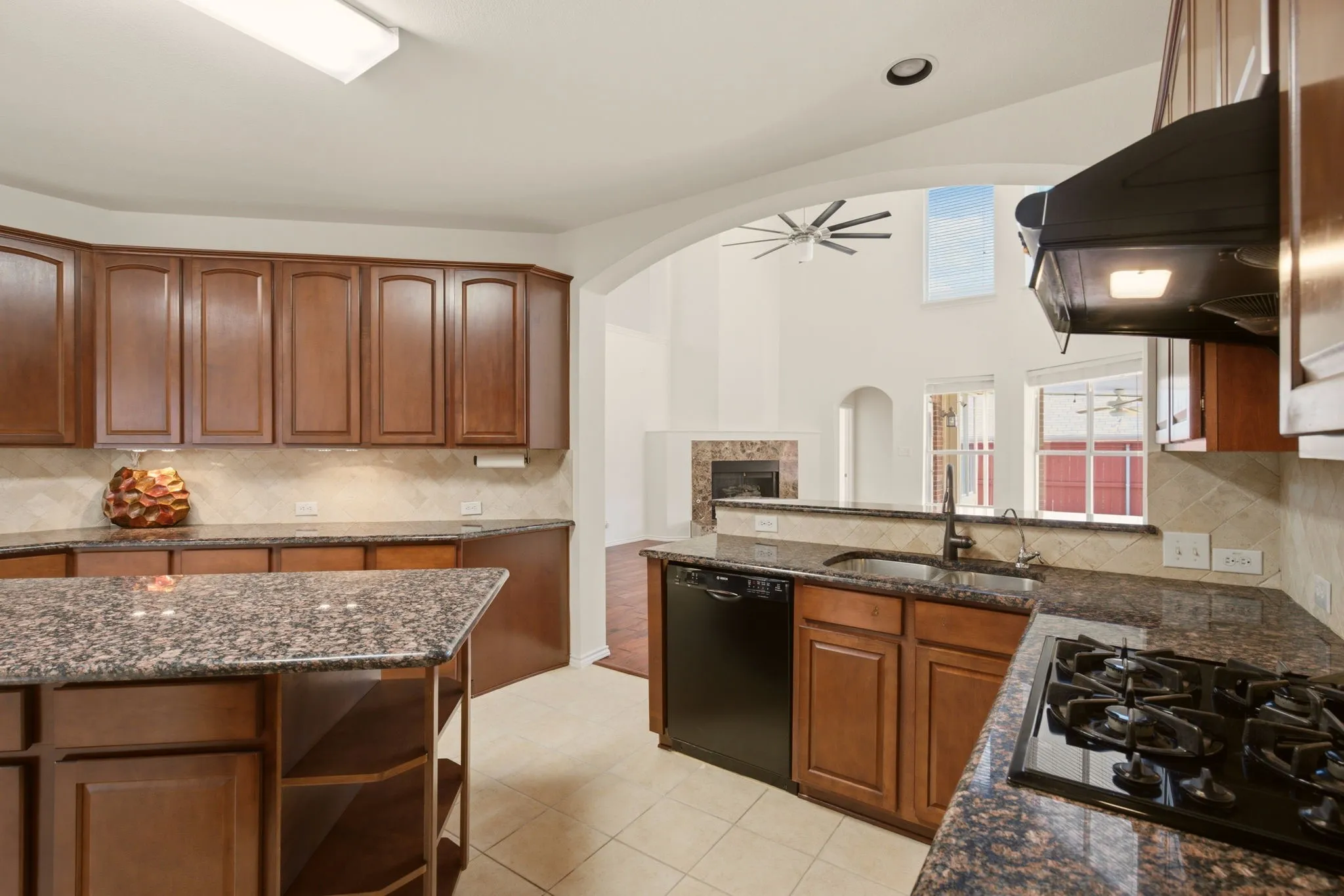 Appliances included, just bring your own refrigerator! Note the gas cooktop.