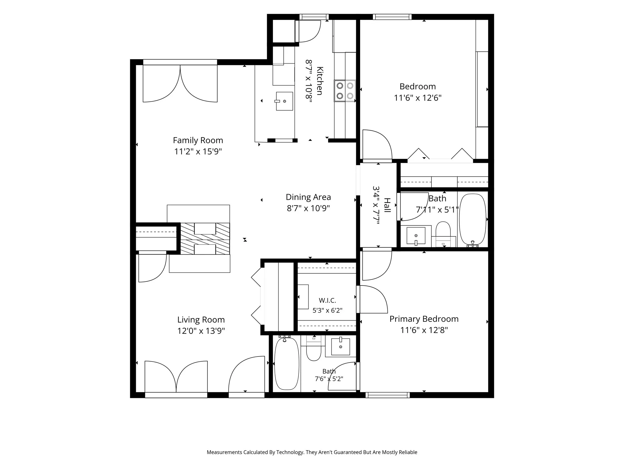 2 Bed/2 Bath = 1046SF