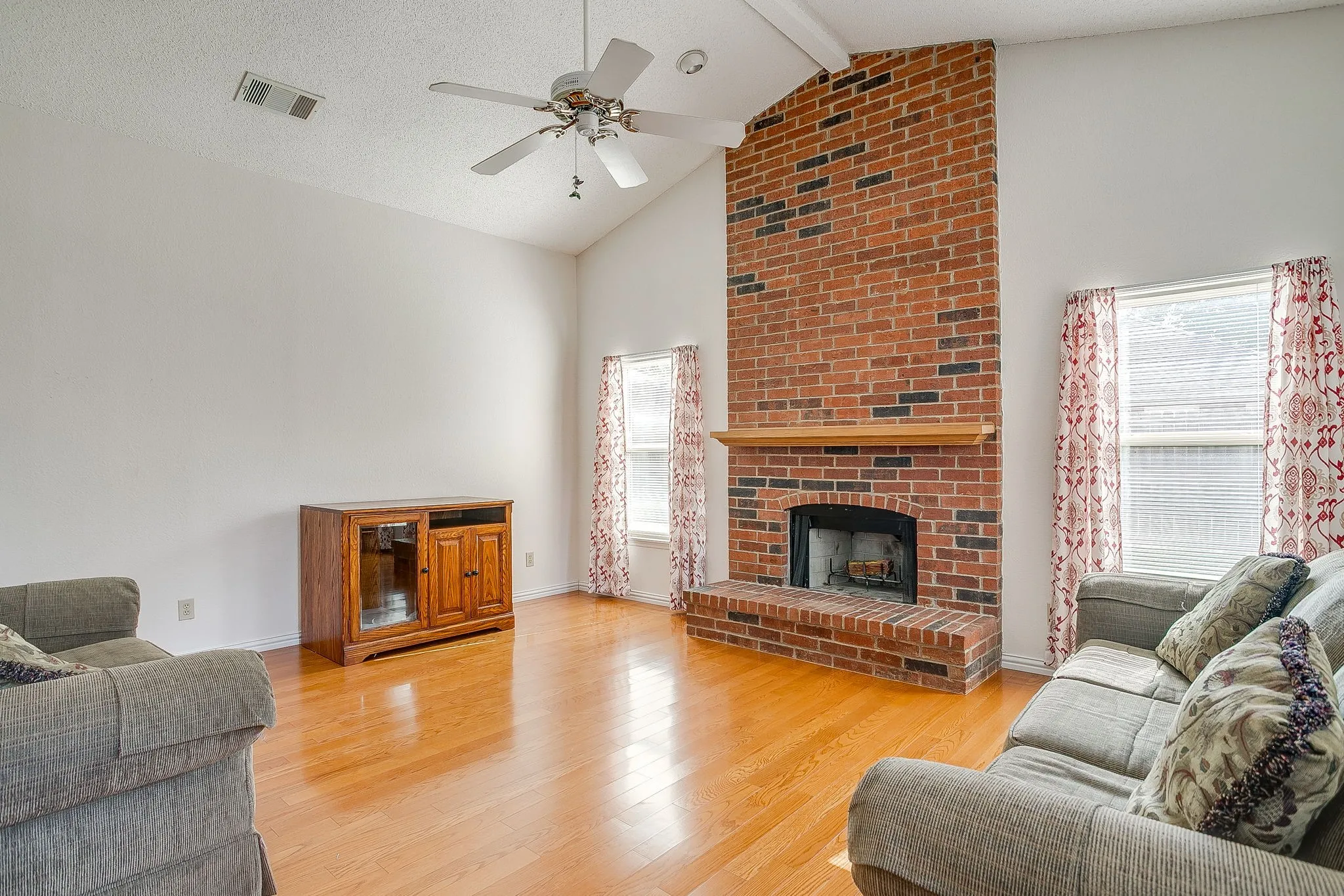 One of two gorgeous floor to ceiling fireplaces.