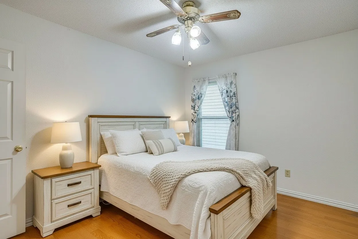 Virtually staged to highlight this secondary bedroom's potential.