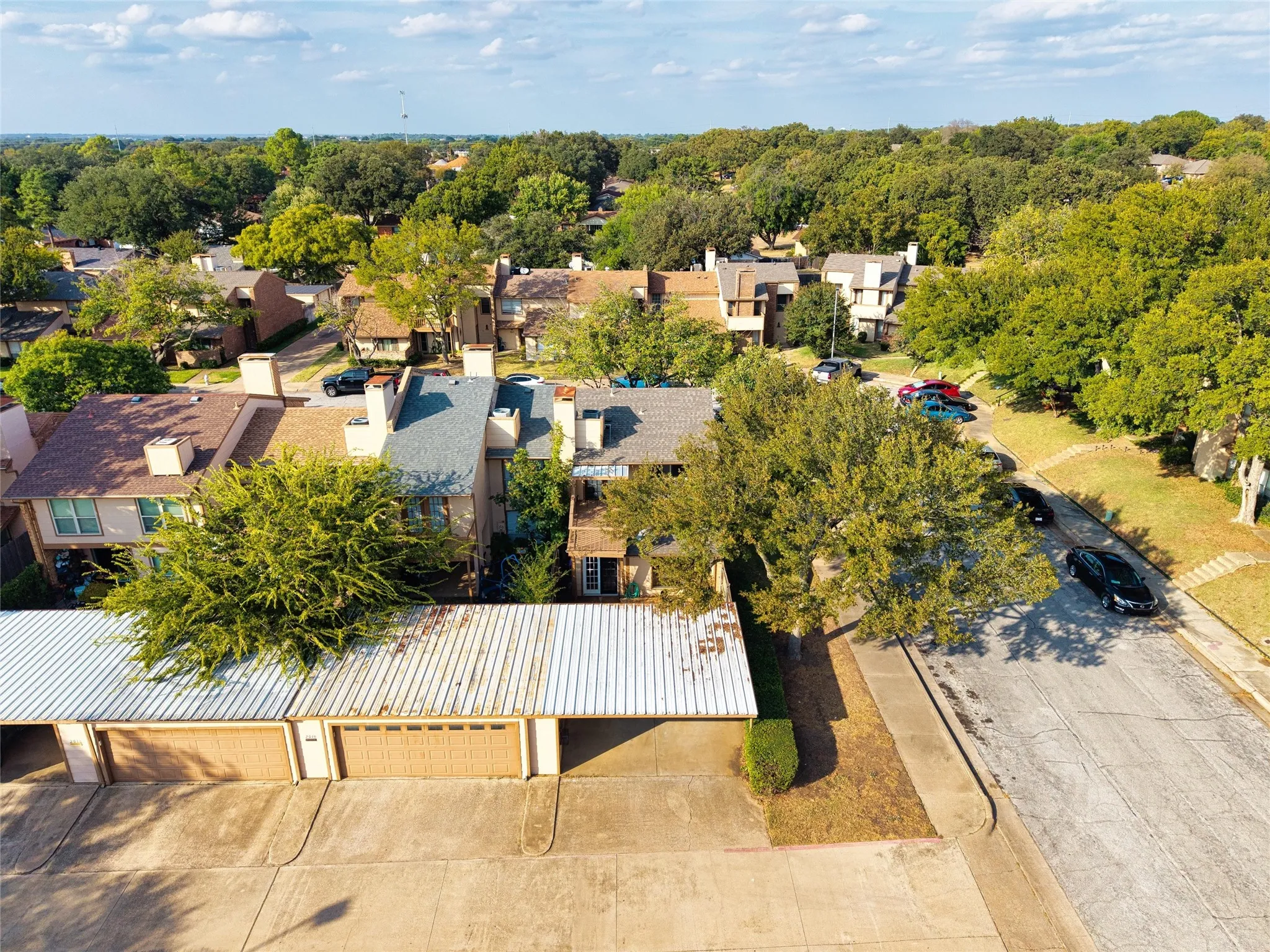 Attached garages with a covered carport
