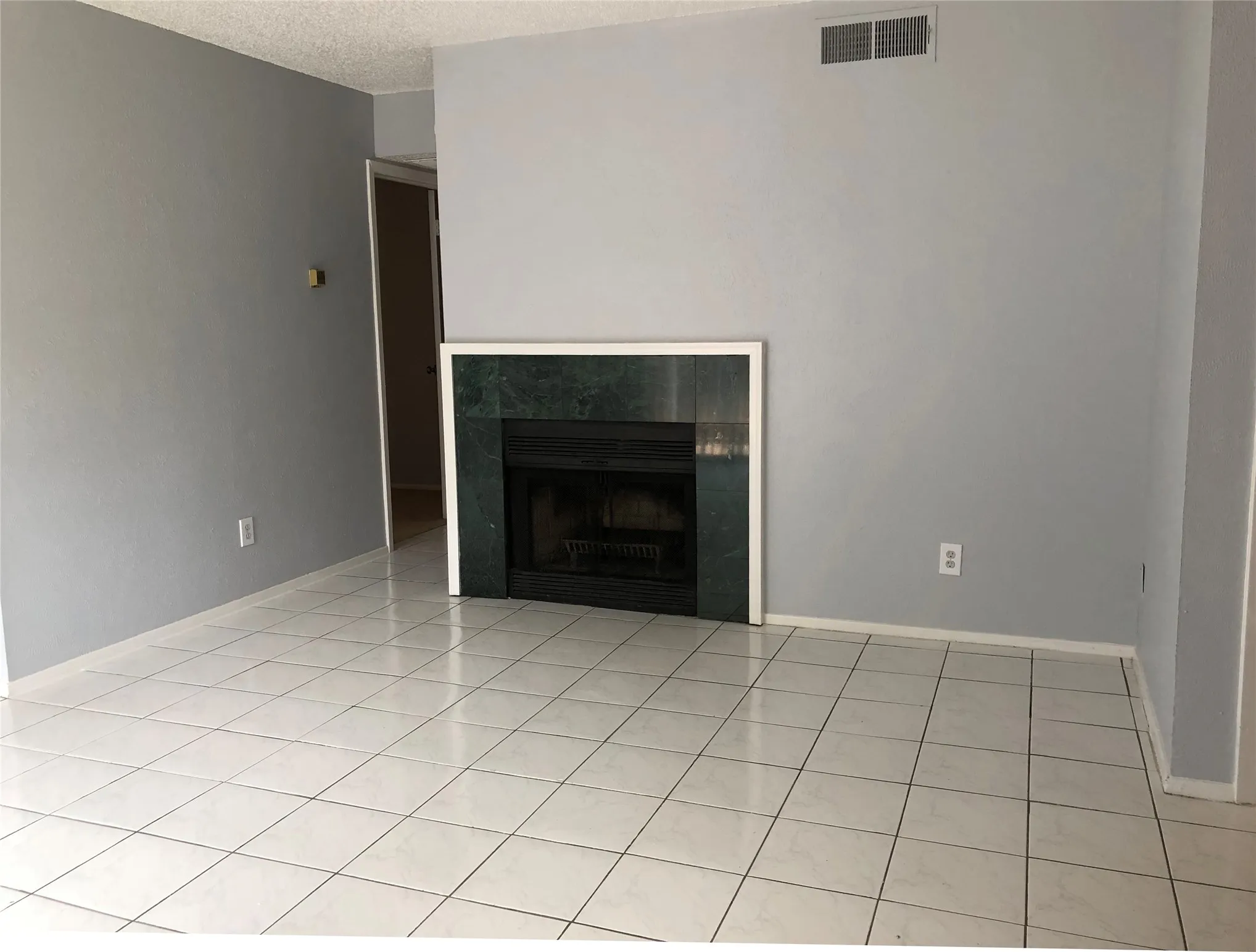 Easy to clean tile and fireplace
