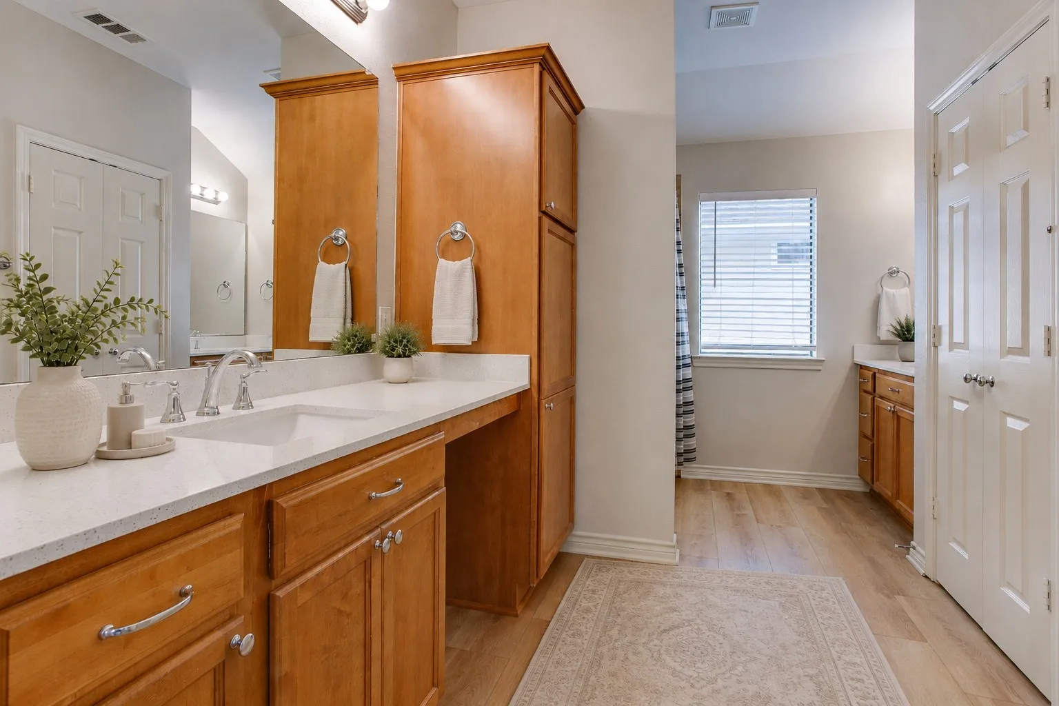 Virtually staged primary bathroom