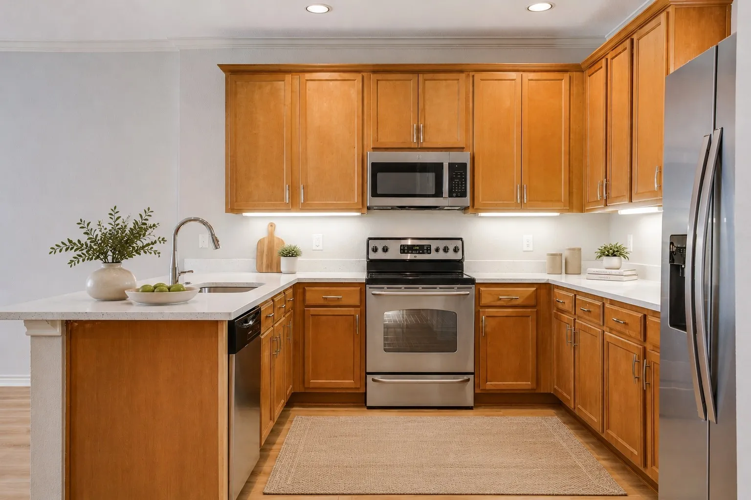 Virtually staged kitchen
