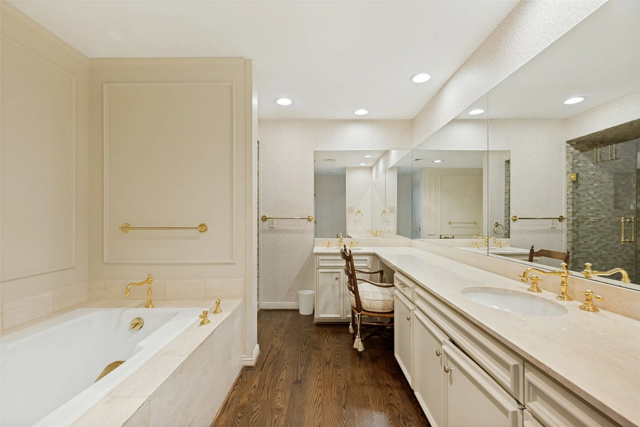 Primary Bathroom has tub and shower