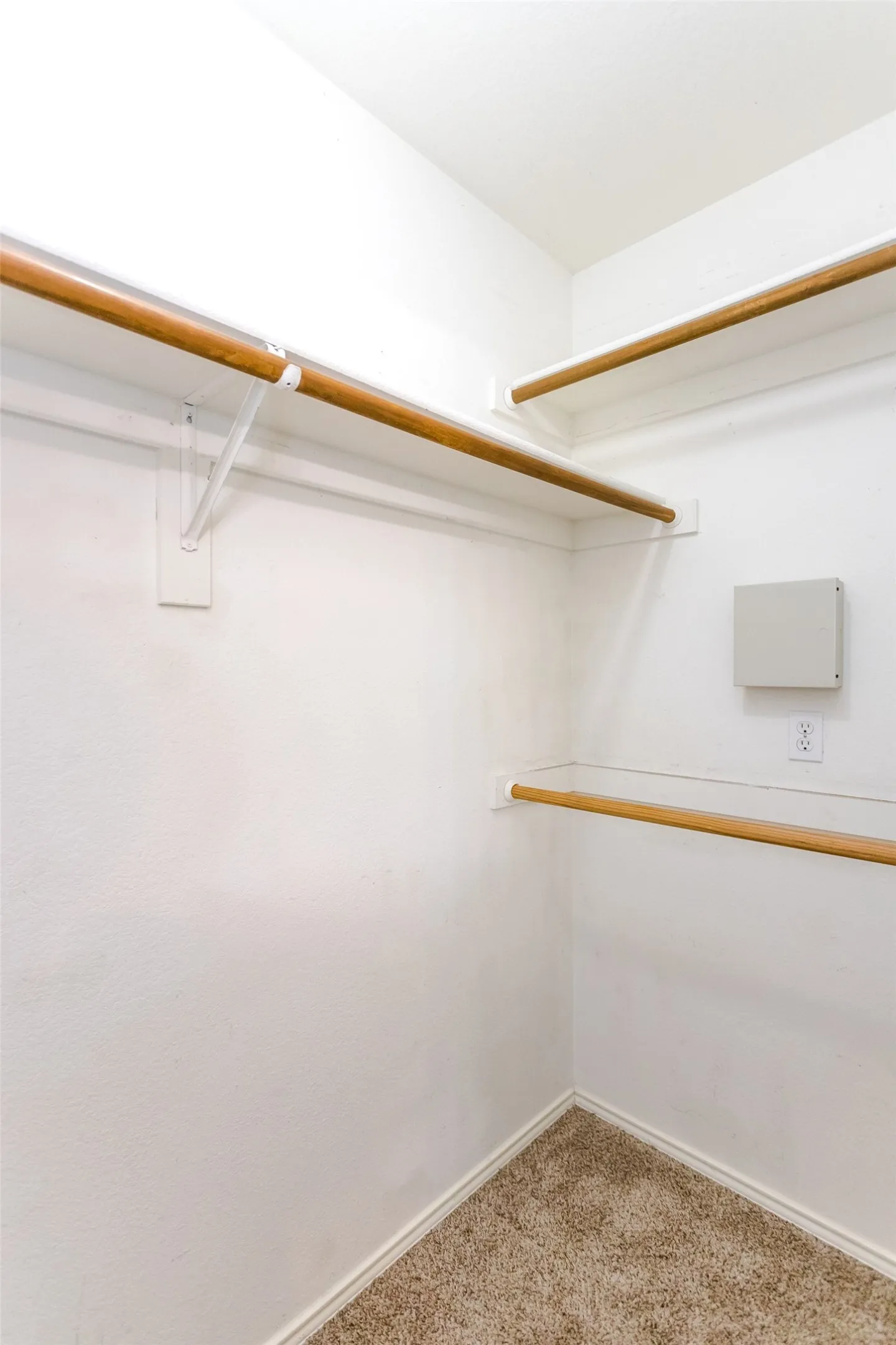 Walk in closet with carpet