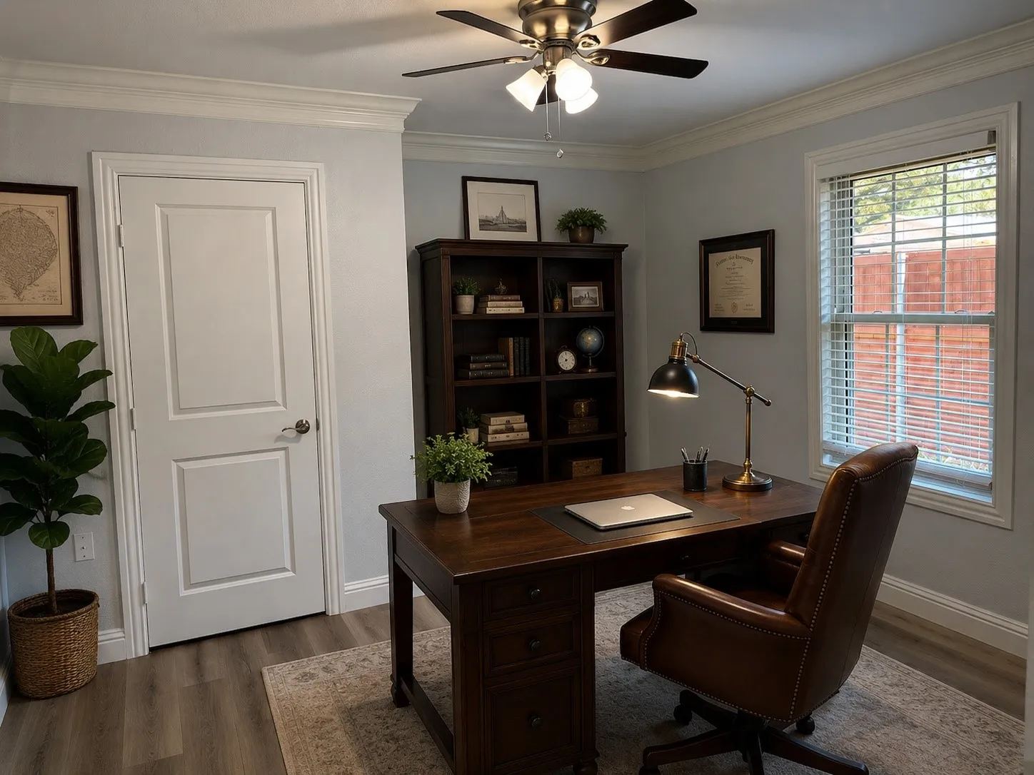 Digitally Enhanced: Bedroom #4 as a home office.