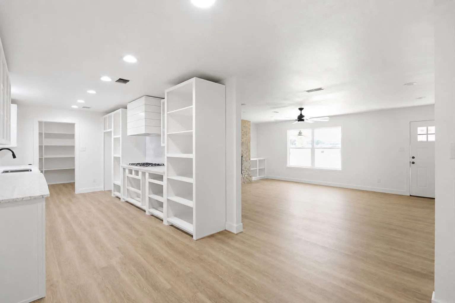 Cabinets have recently been installed.