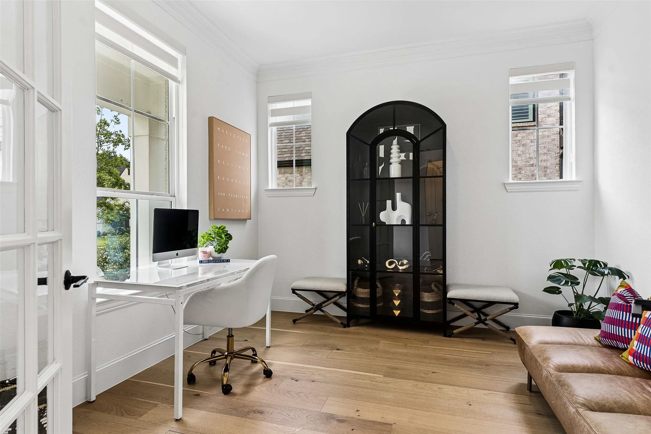 French doors with clear glass panes