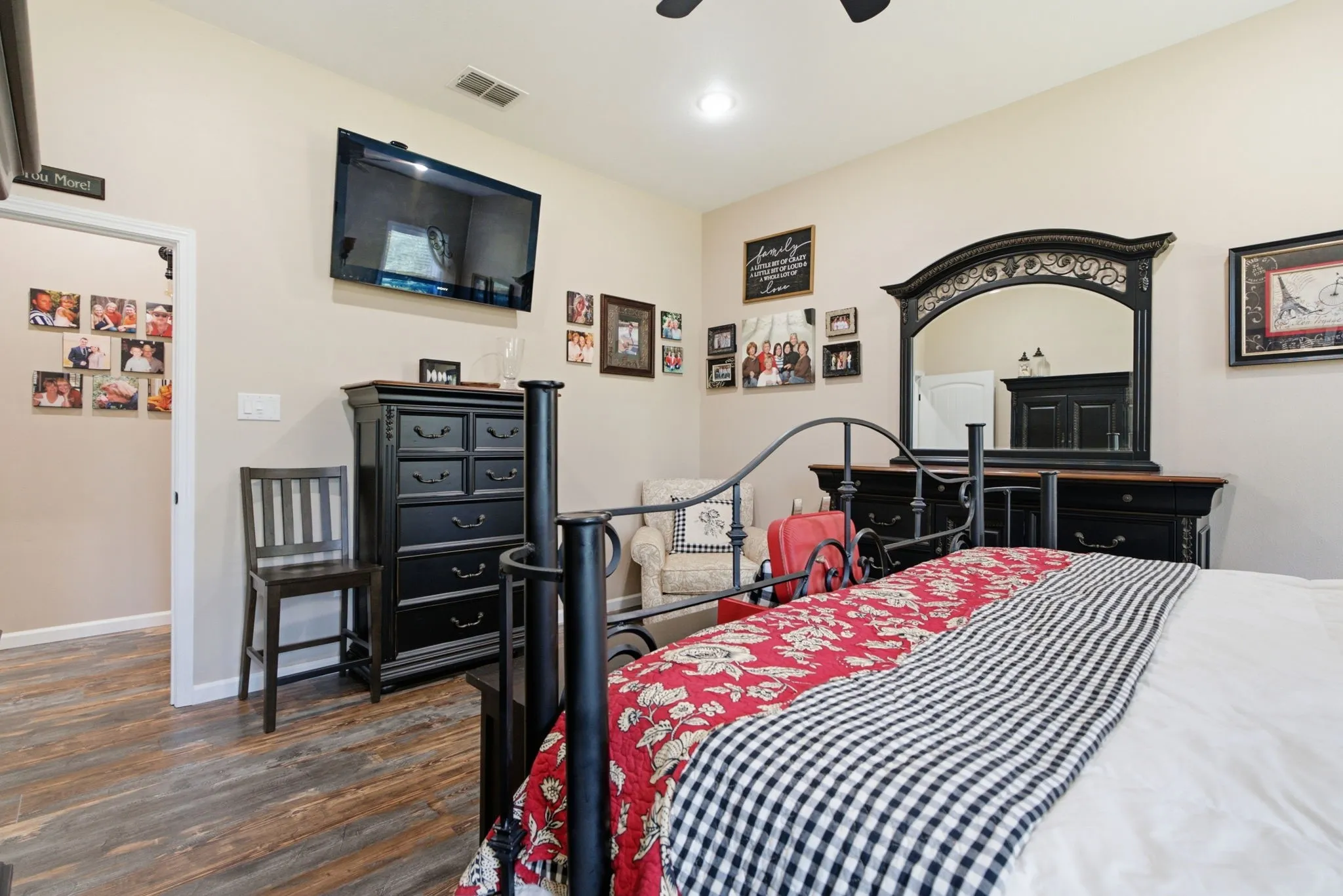 Wood-finish flooring throughout