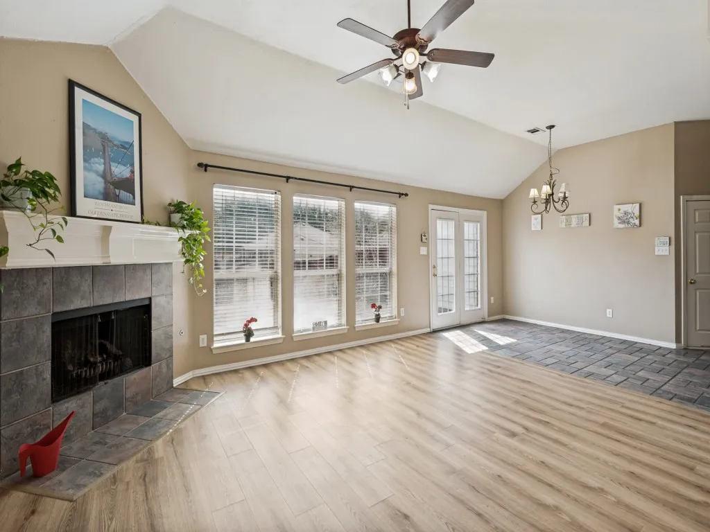 Family room and breakfast area facing back yard