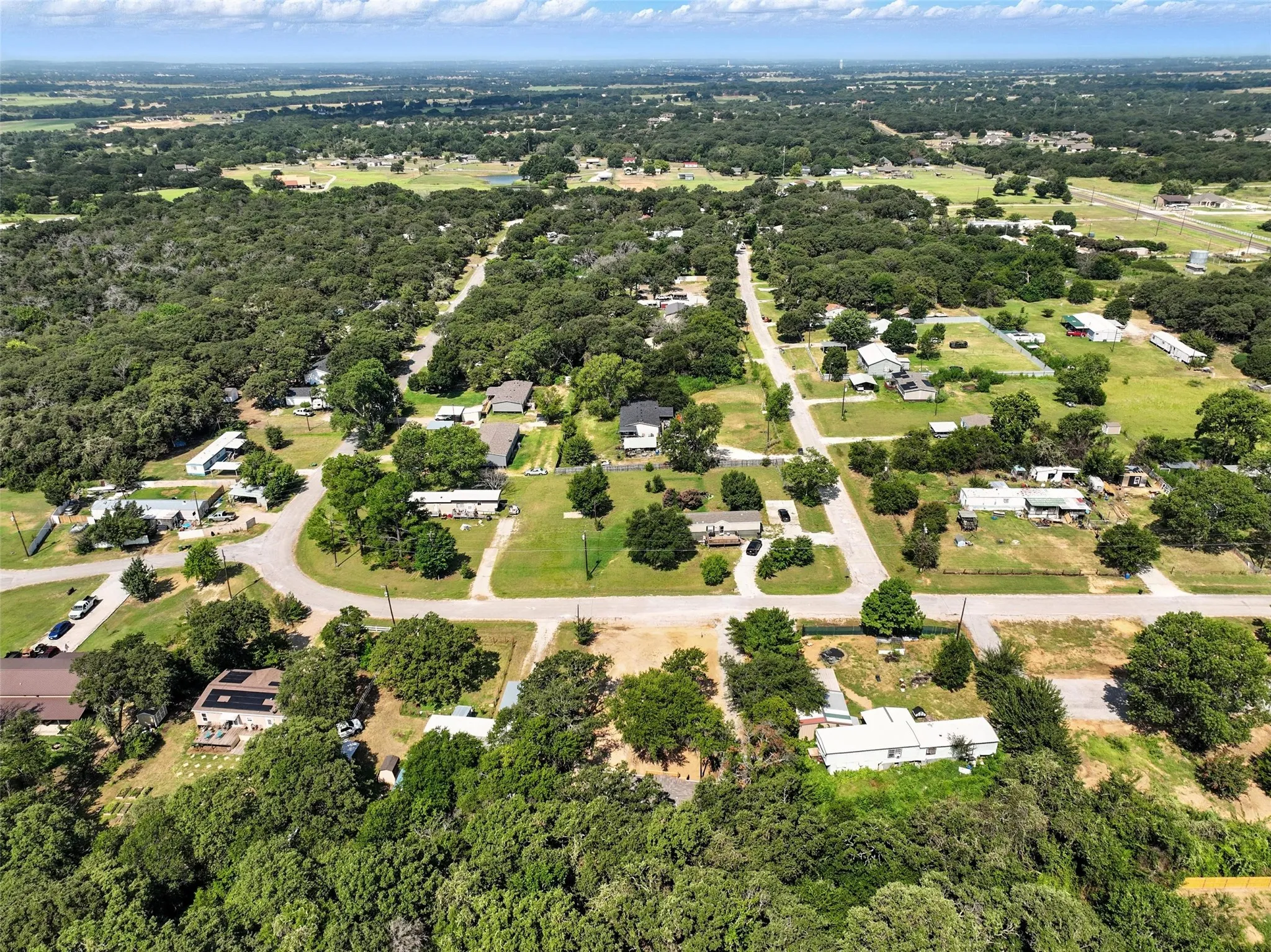 Expansive rural setting with mature tree coverage