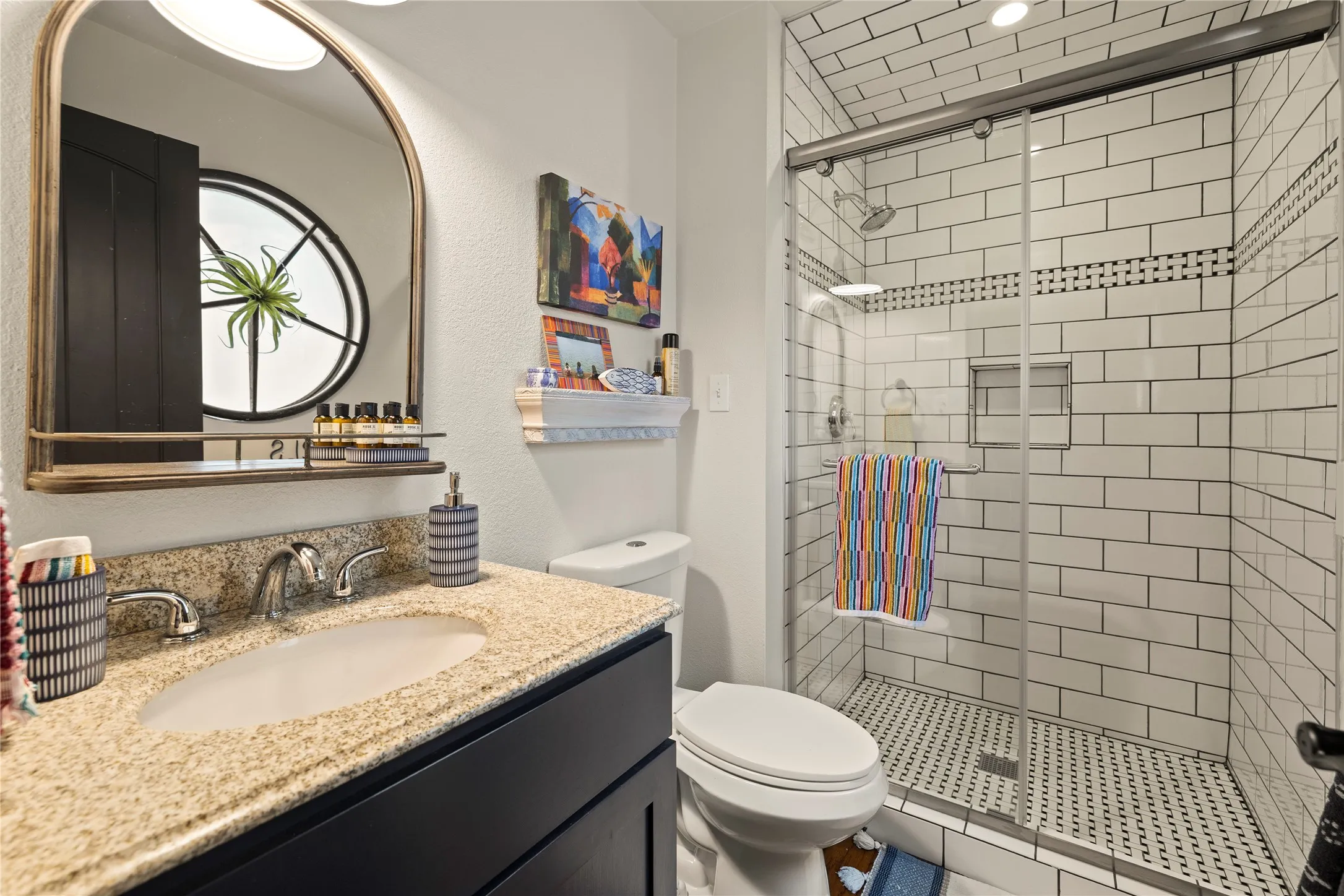 Ensuite full bath in bedroom 3 of the main house ~ also remodeled & perfect for guests.
