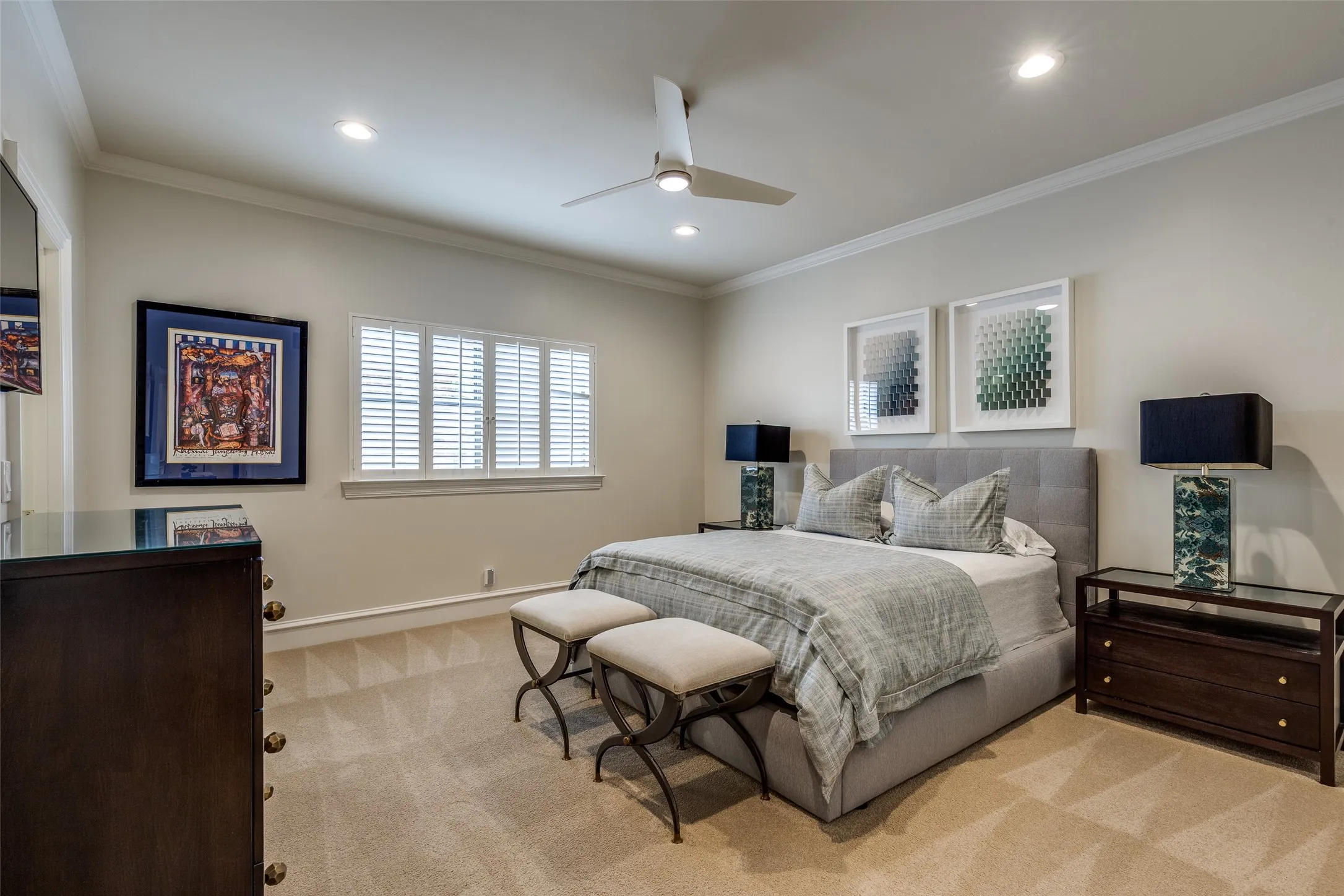 Bedroom 2 with walk in closet, plantation shutters and jack-n-jill bathroom joining Bedroom 3