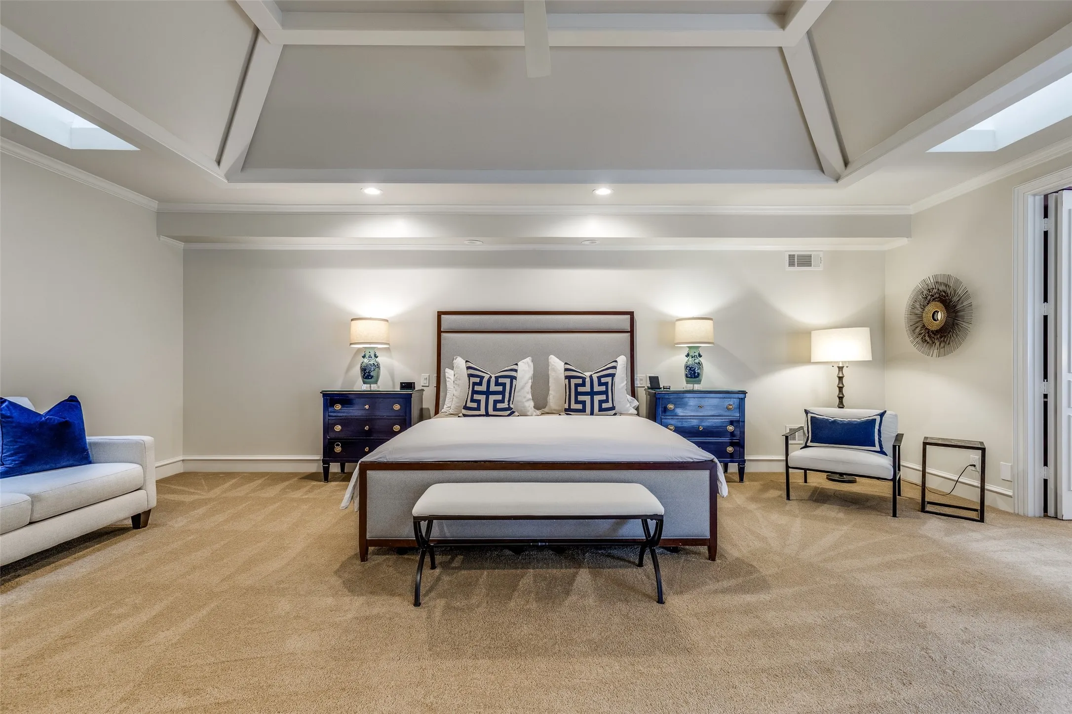 Gracious Primary suite with sitting area and adjacent room flexible for exercise or additional study.