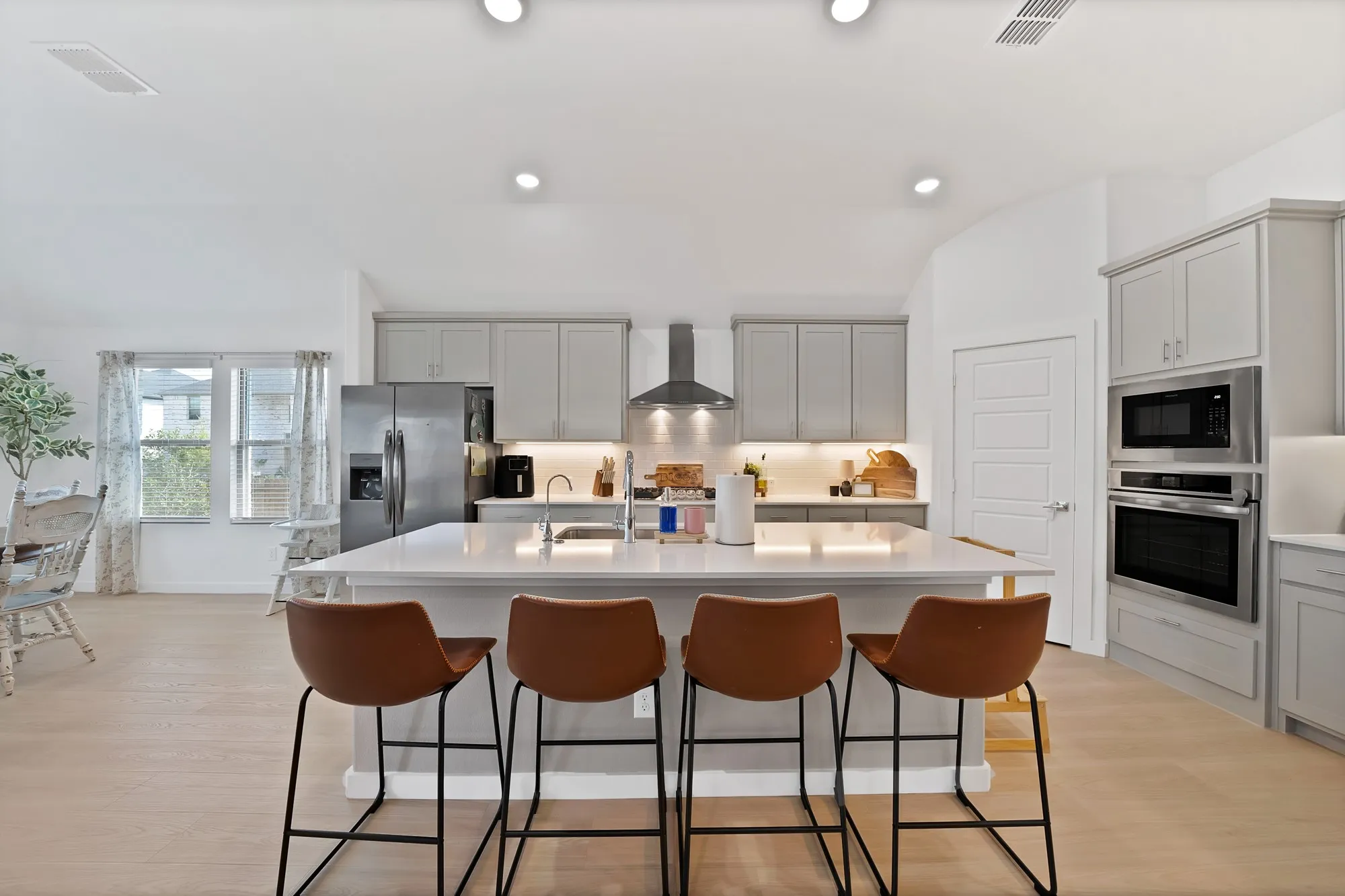Lots of cabinetry and prep space.