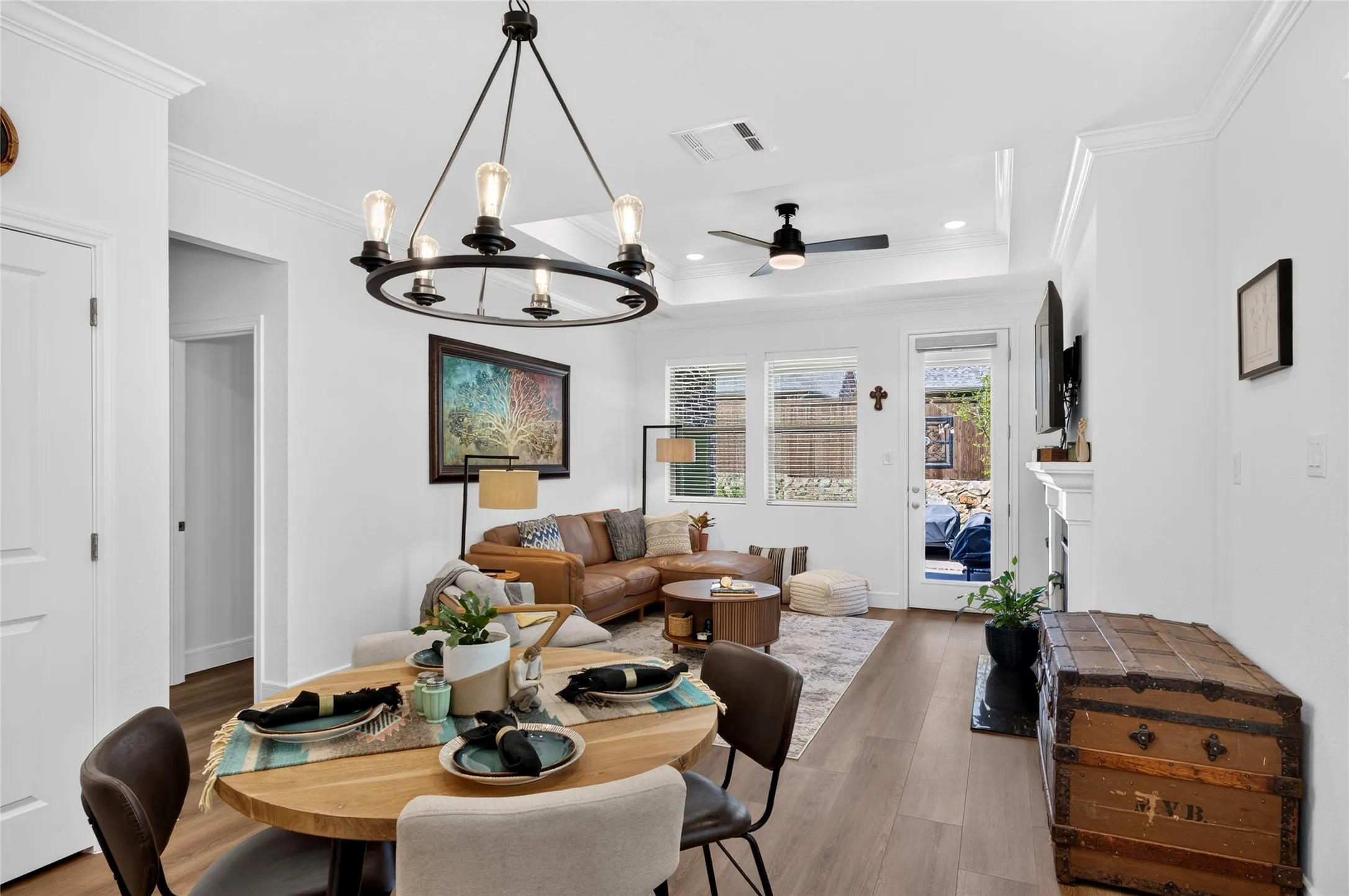 Dining flows seamlessly into living area