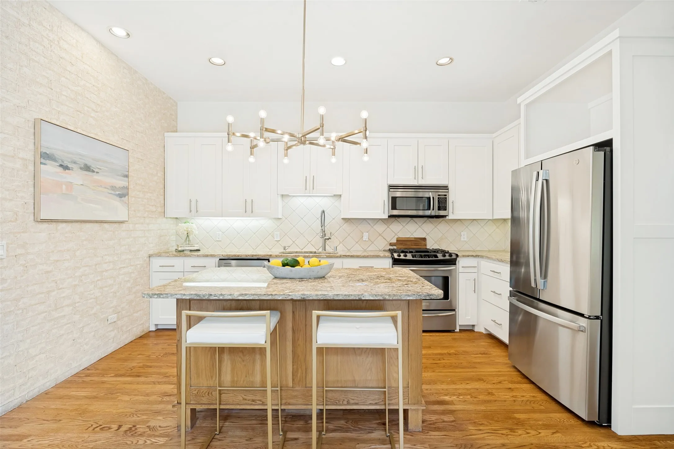 Updated kitchen with stainless steel appliances
