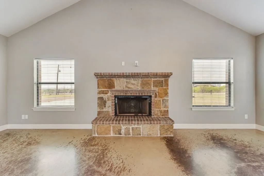 Stone fireplace for those few chilly days we might have in Texas: )