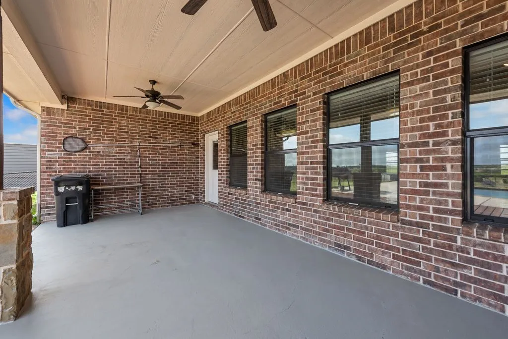 Plenty of room on the back patio for your barbecue and sitting area. Enjoy the rustic views.