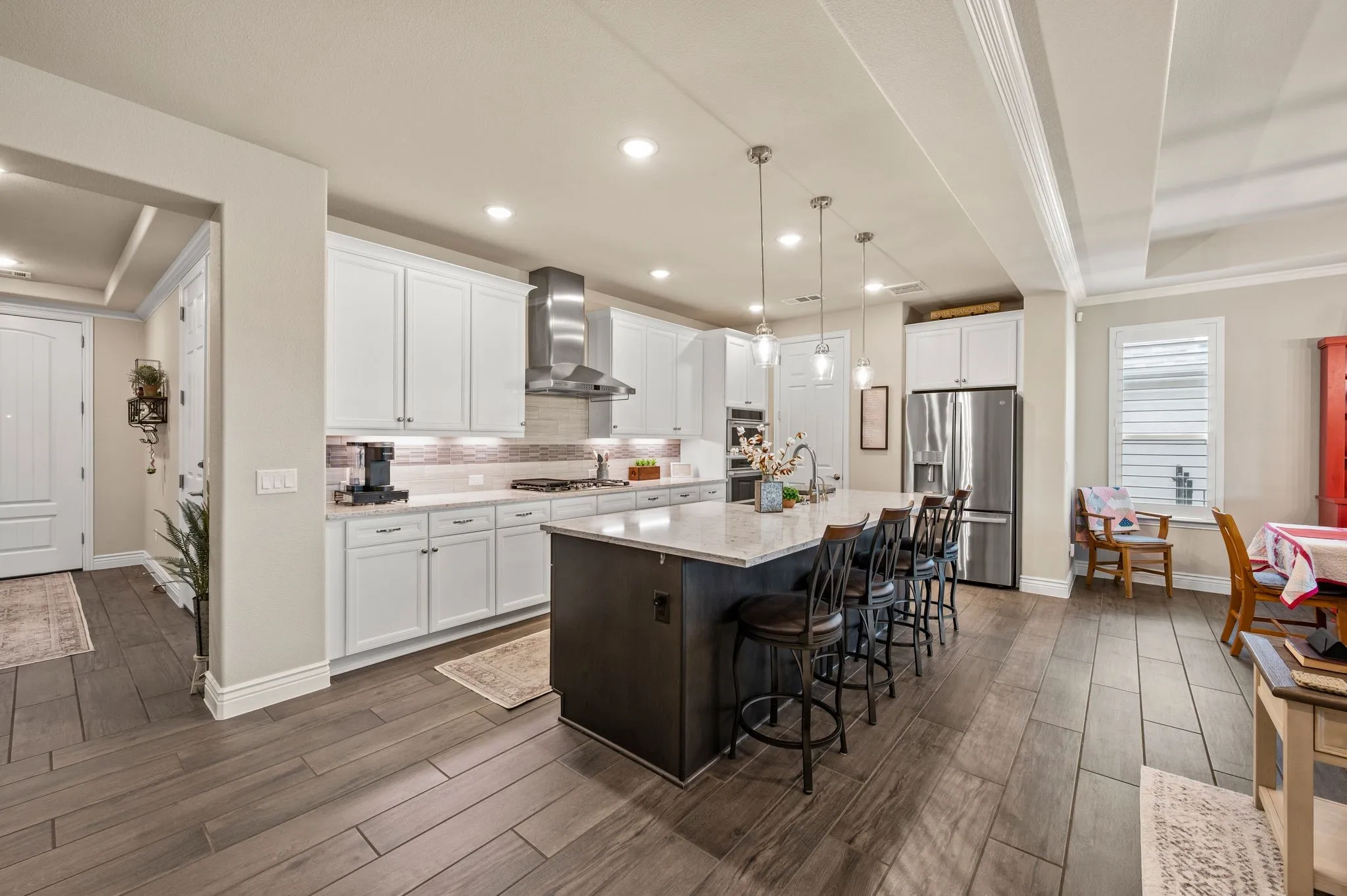 Large kitchen with Monogram appliances