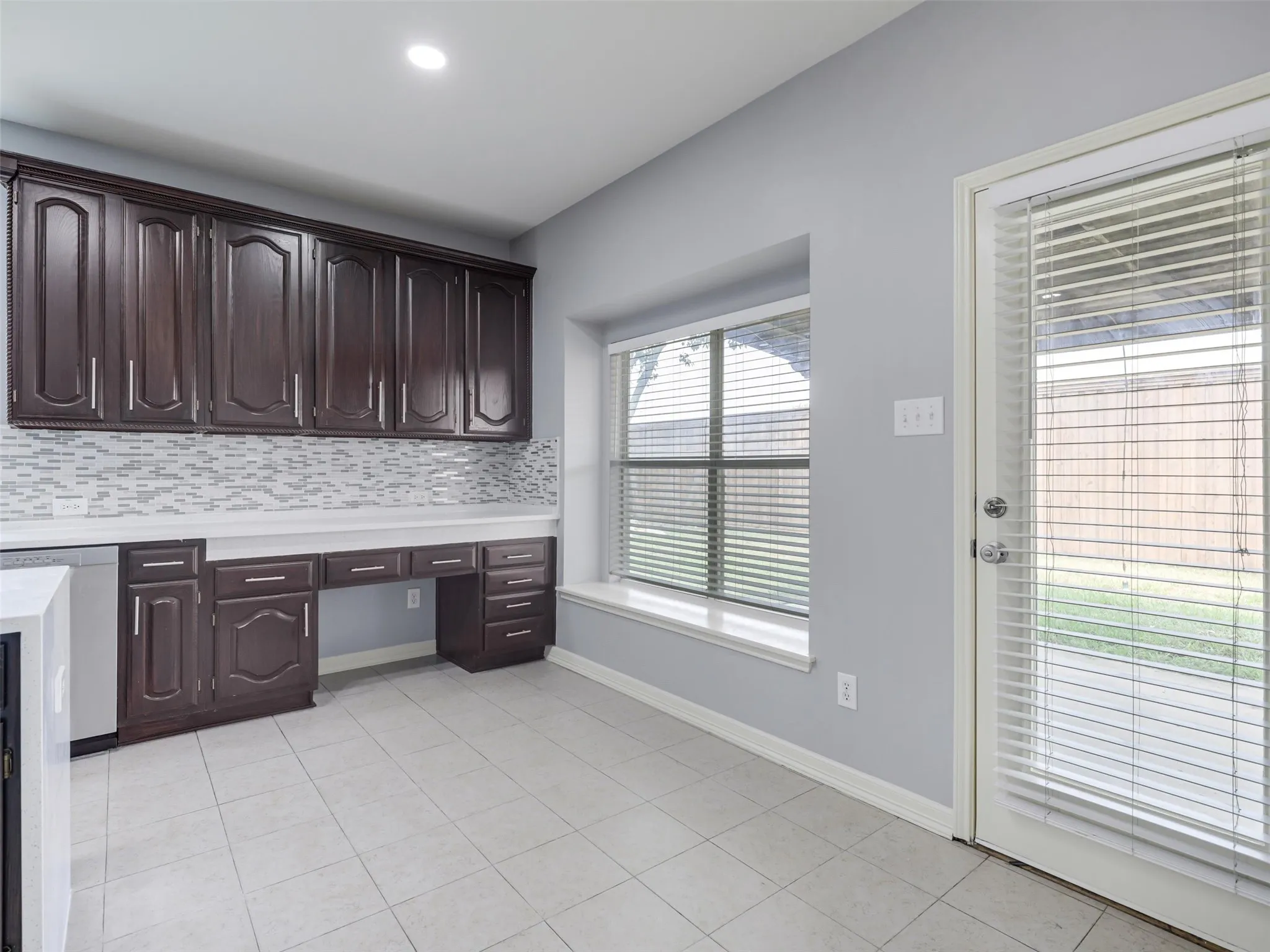 Breakfast nook with multiple windows