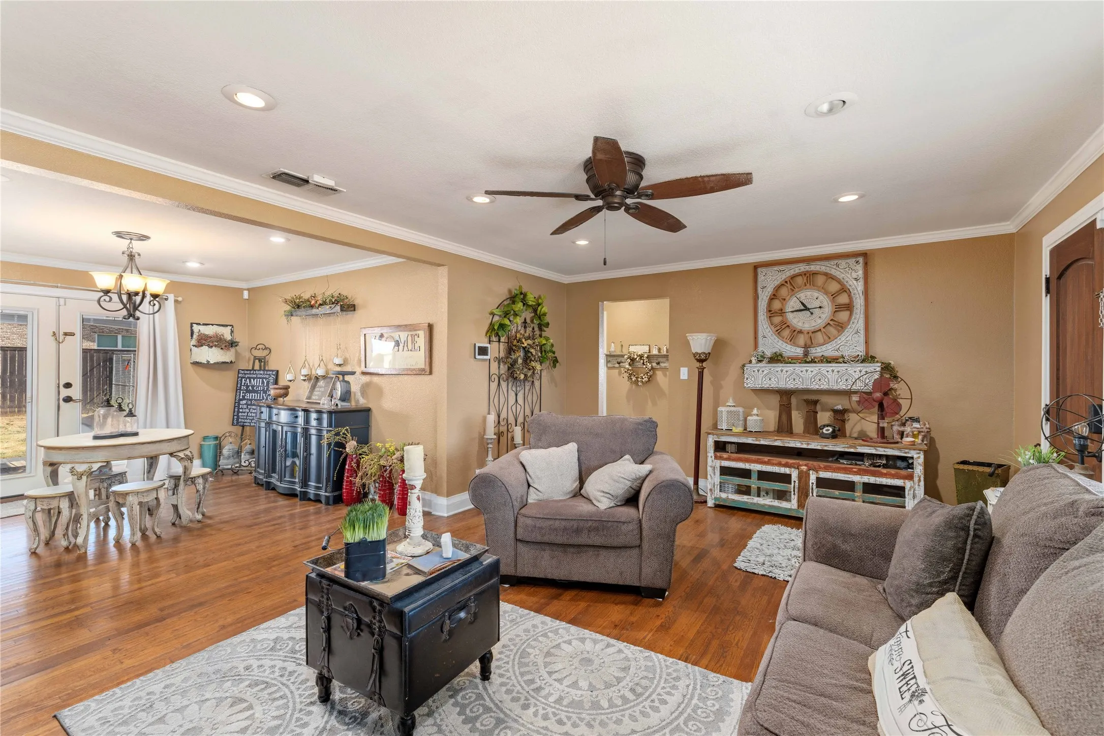 Open concept living room and dining room