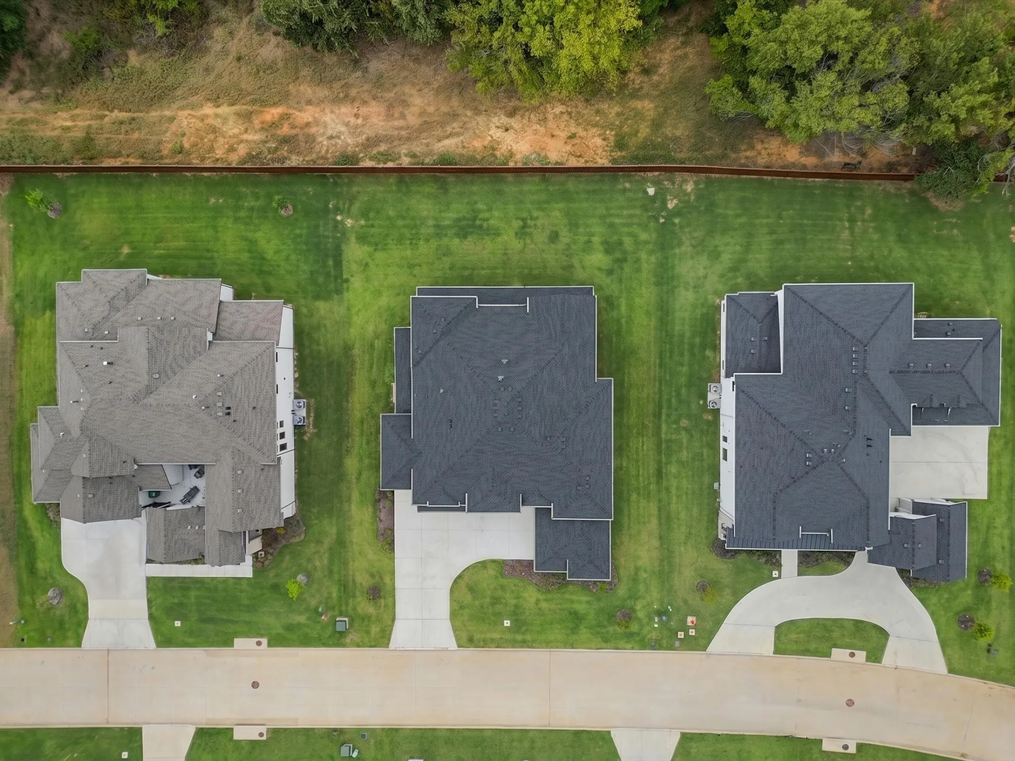 Expansive green lawns with clear property lines