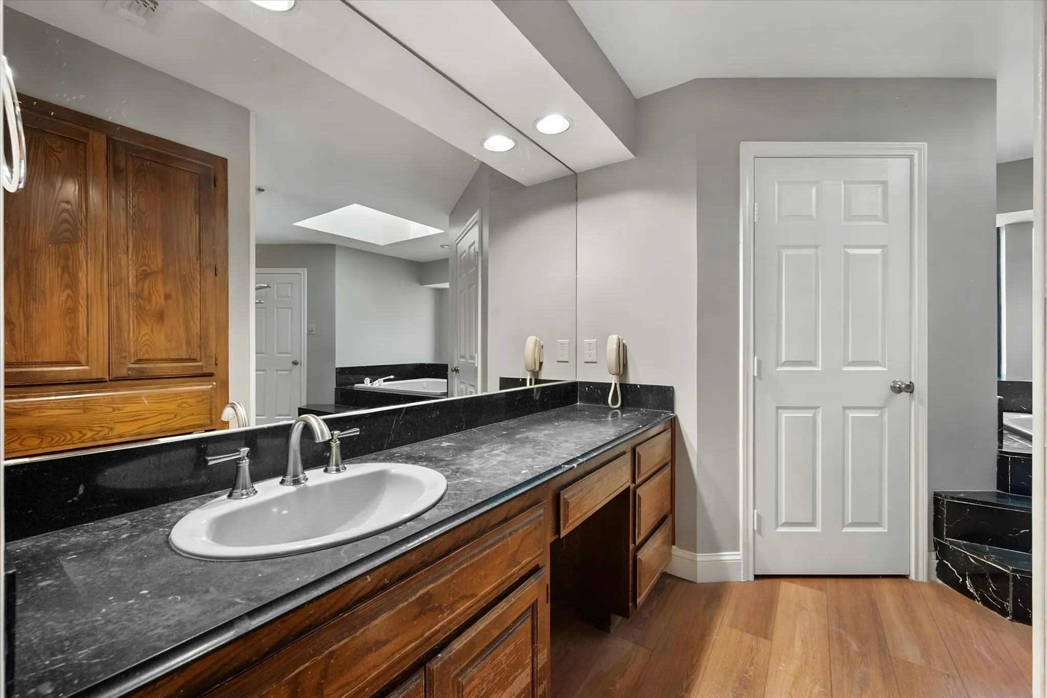 Primary bathroom with seperate vanity/sinks