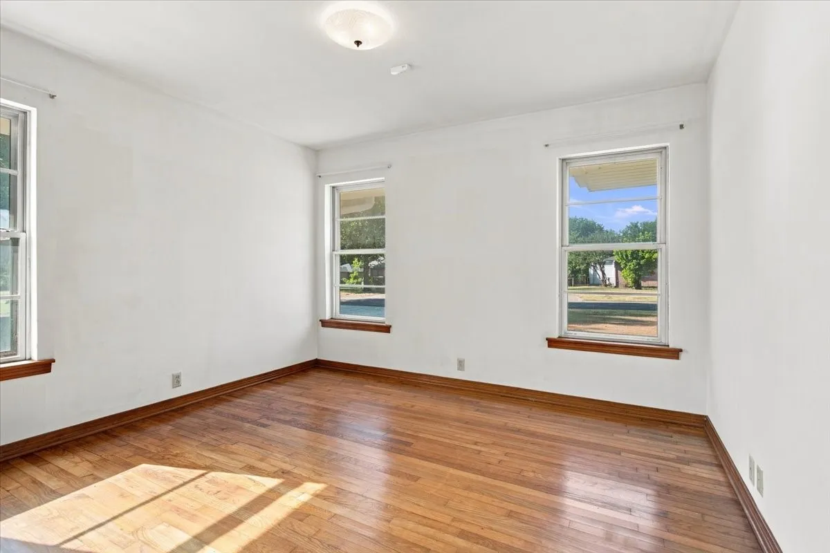 Plenty of natural light and fresh paint in this secondary bedroom
