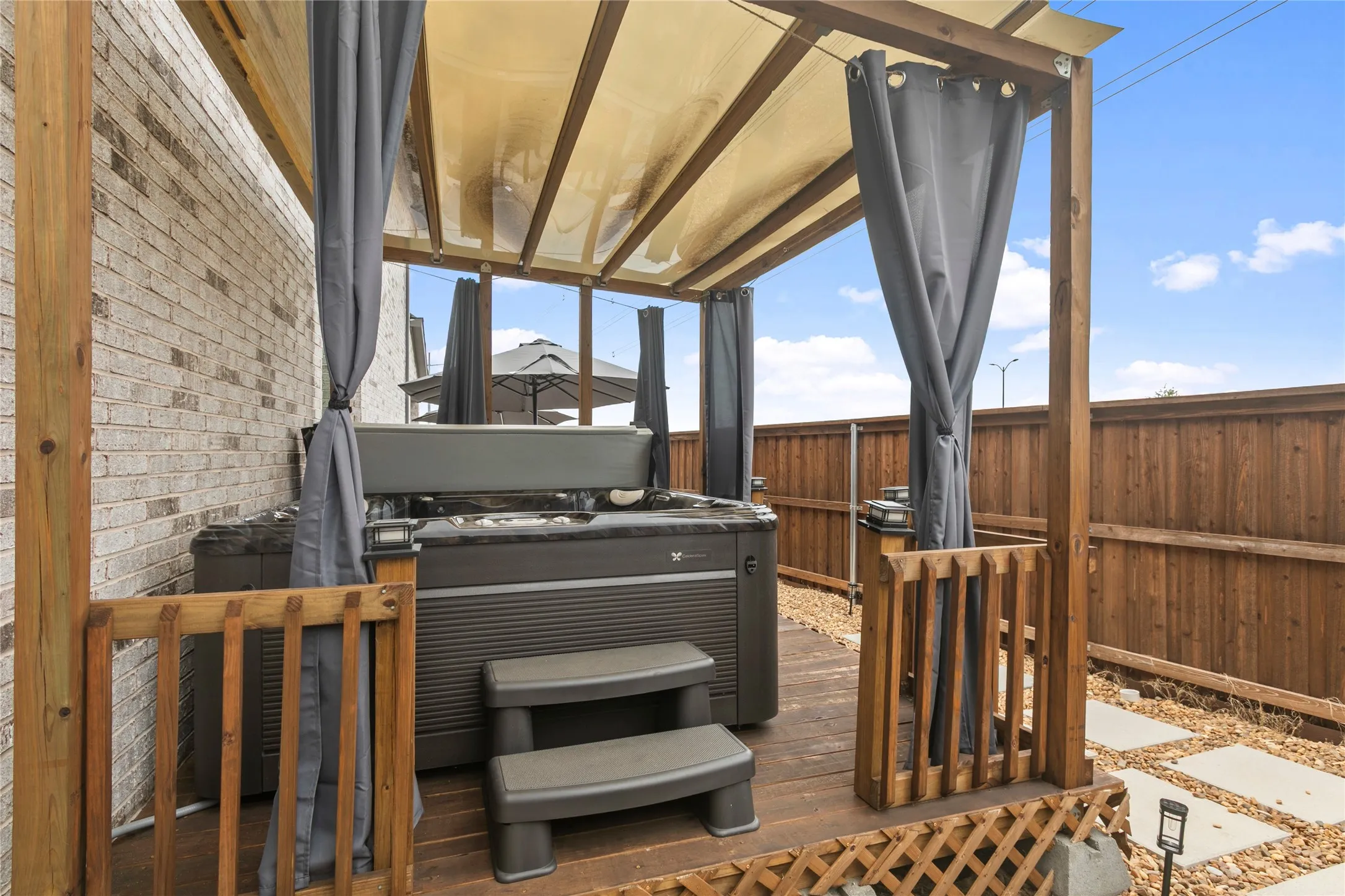 Pergola and hot tub