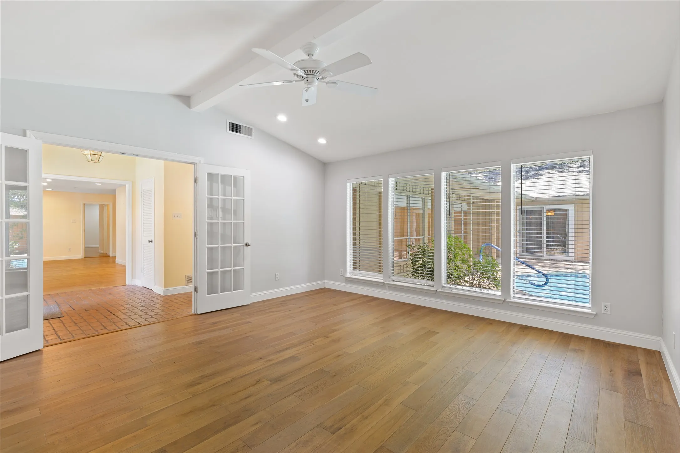 Large 16'x15' Study overlooks the side yard