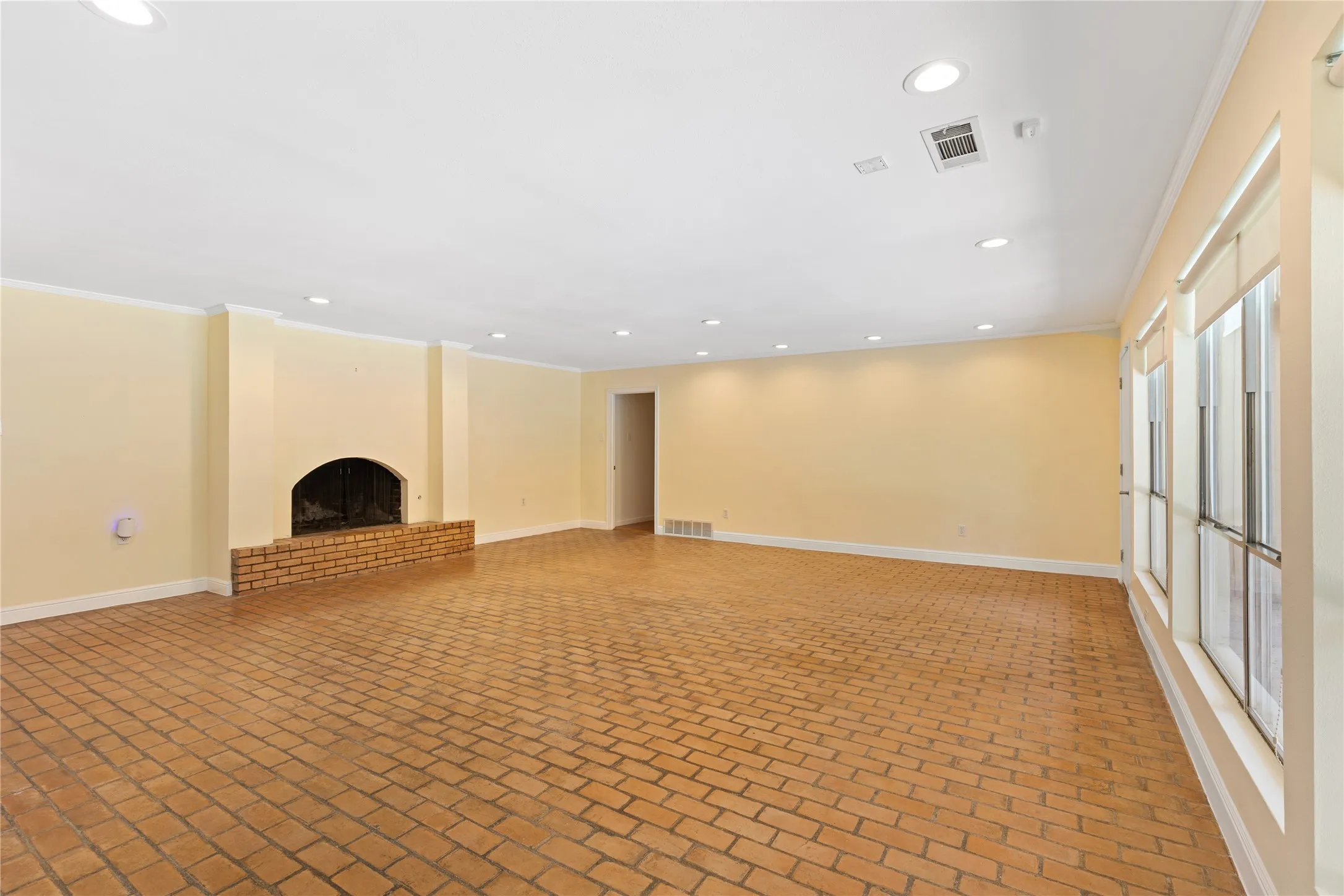 Great room can be staged with multiple settings