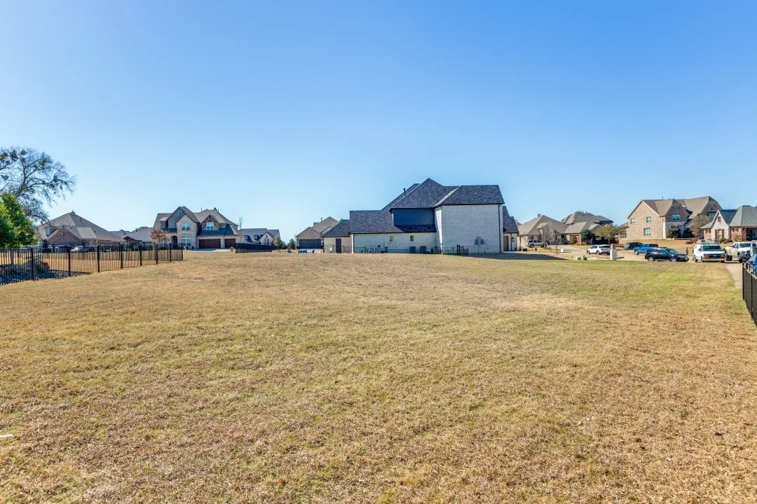 Corner view of the expansive lot