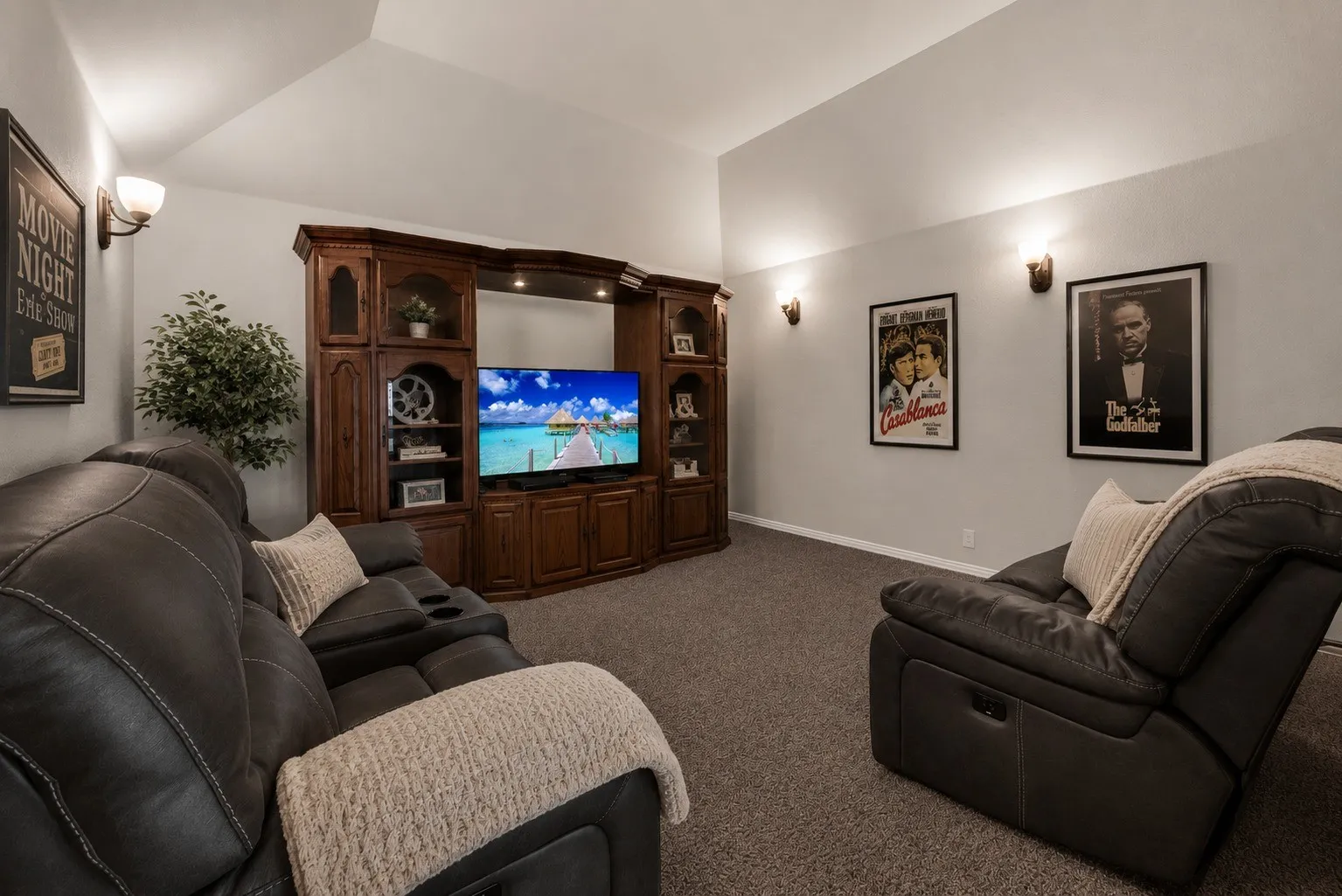 Media Room—Virtually Staged Decor
