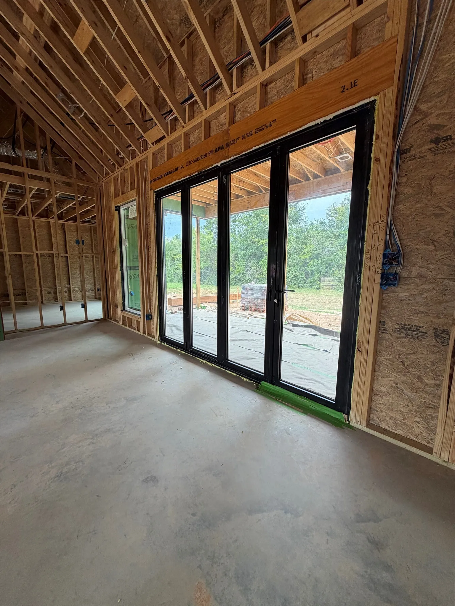 Folding doors from interior