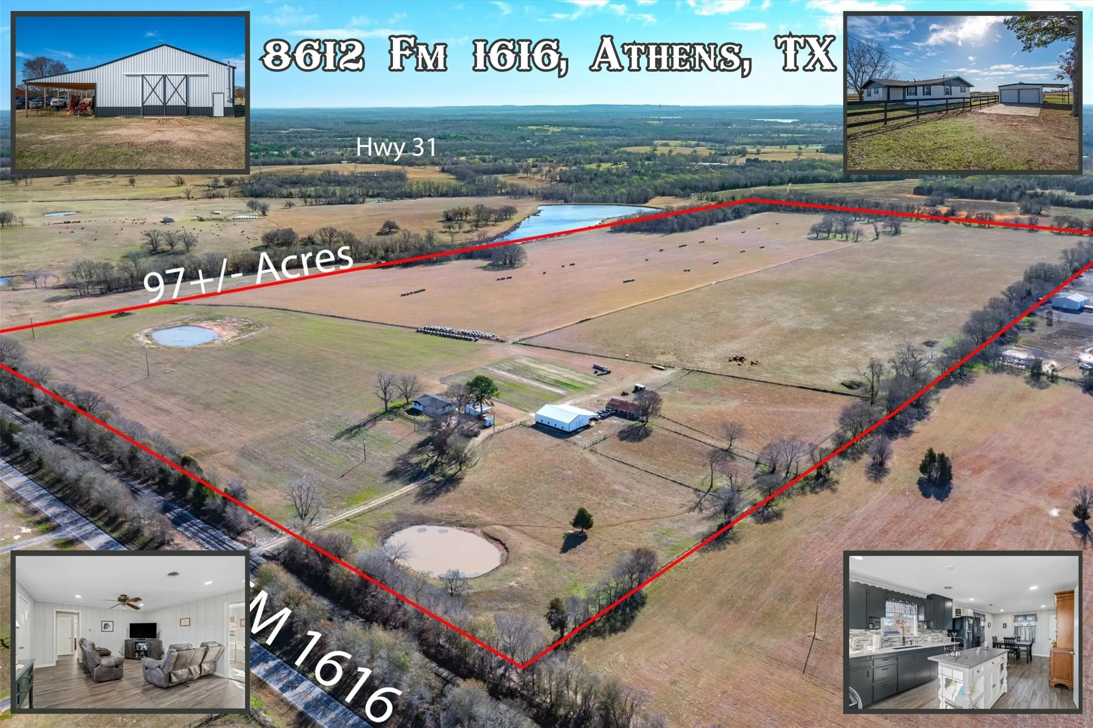 Single Family Residence For Sale in Henderson County , 8612 Fm 1616, Athens, Texas 75752, 3 Bedroom, 1 Bathroom, 2 Garage spaces, 1,360 Sqft, built in 1950, mls#21371855, Real Estate Agent in Athens, Homes For Sale in Henderson county, Homes For Sale in Athens, Realtor in Athens Texas, Real Estate Brokerage Independent Realty Texas, Luminita Cordes Realtor