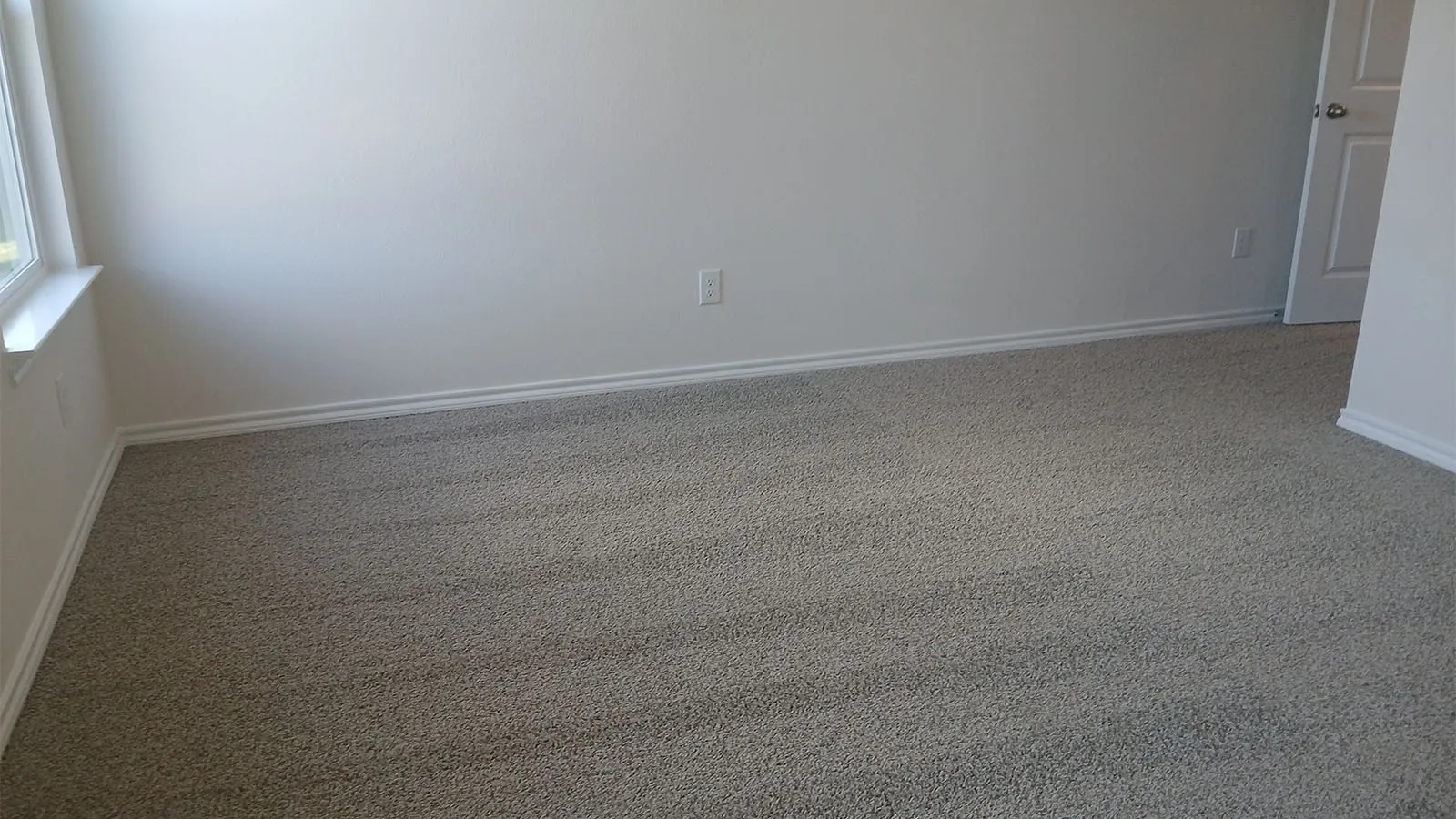 Light gray wall-to-wall carpeting