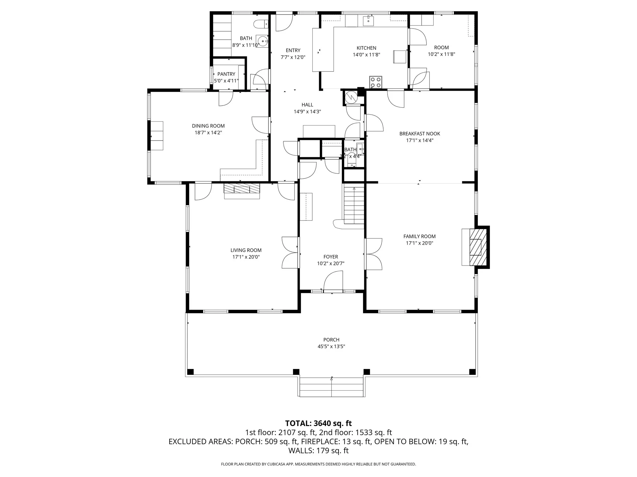 First floor layout, 3 office spaces.