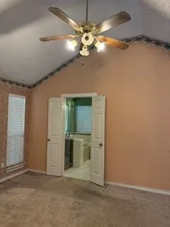 Owner's suite with vaulted ceiling