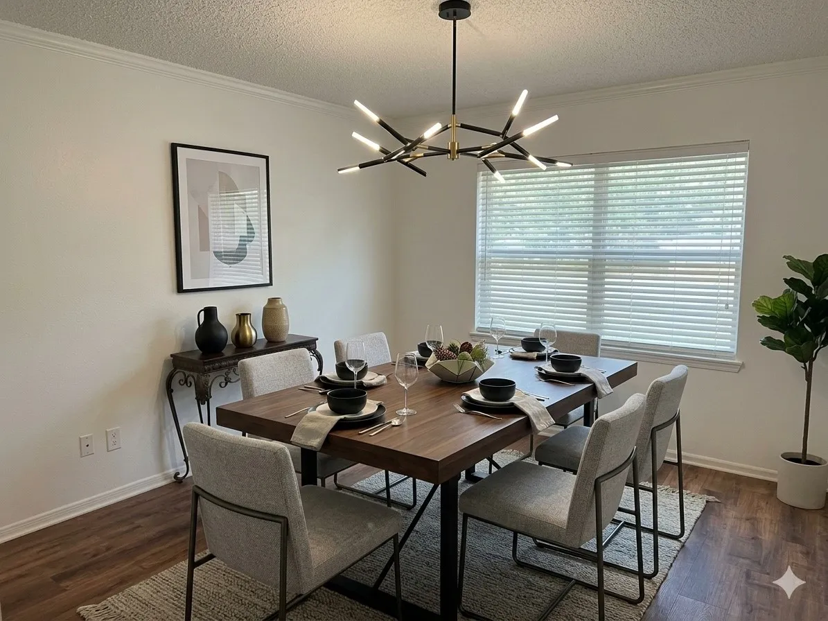 Dining room virtually staged